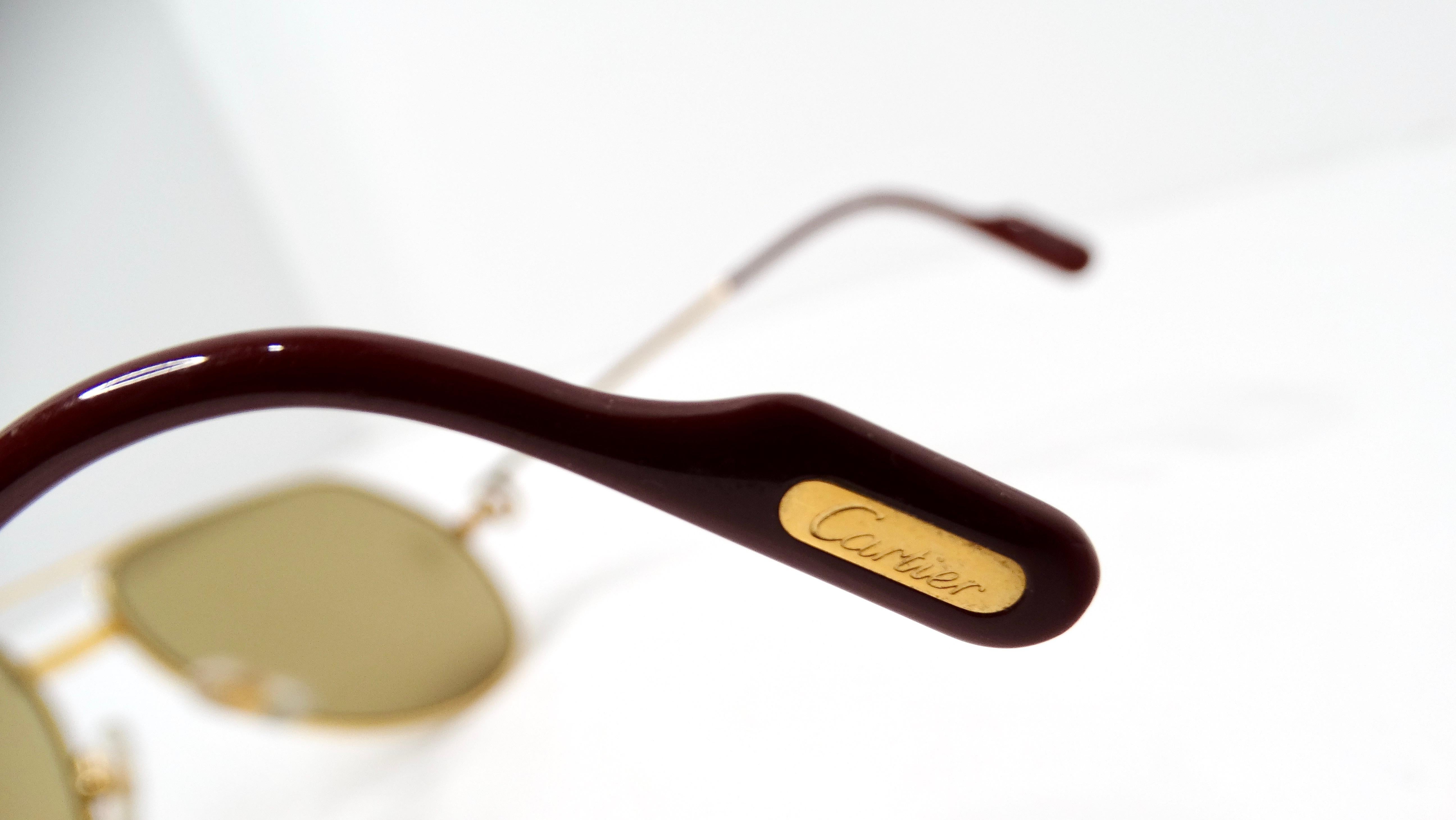 Lunettes de soleil Cartier Vendome 1980s Louis Aviator Gold & Silver Tone en vente 6