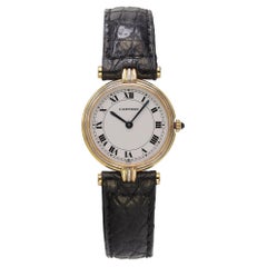 Cartier Montre Vendome en or 18 carats tricolore avec cadran blanc et quartz, pour femmes 8100