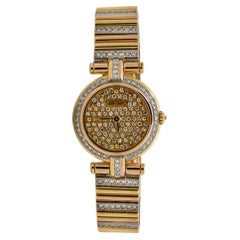 Cartier Vendome 66029 18k Factory Diamond Tricolor Round Quartz Ladies 21mm