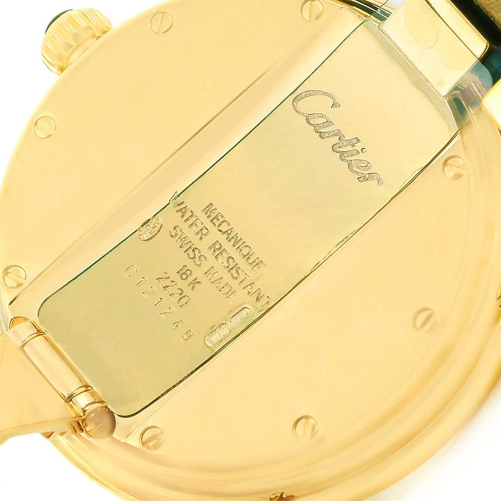Cartier Vendome BiPlan 18 Karat Yellow Gold Blue Strap Watch W1514457 For Sale 3