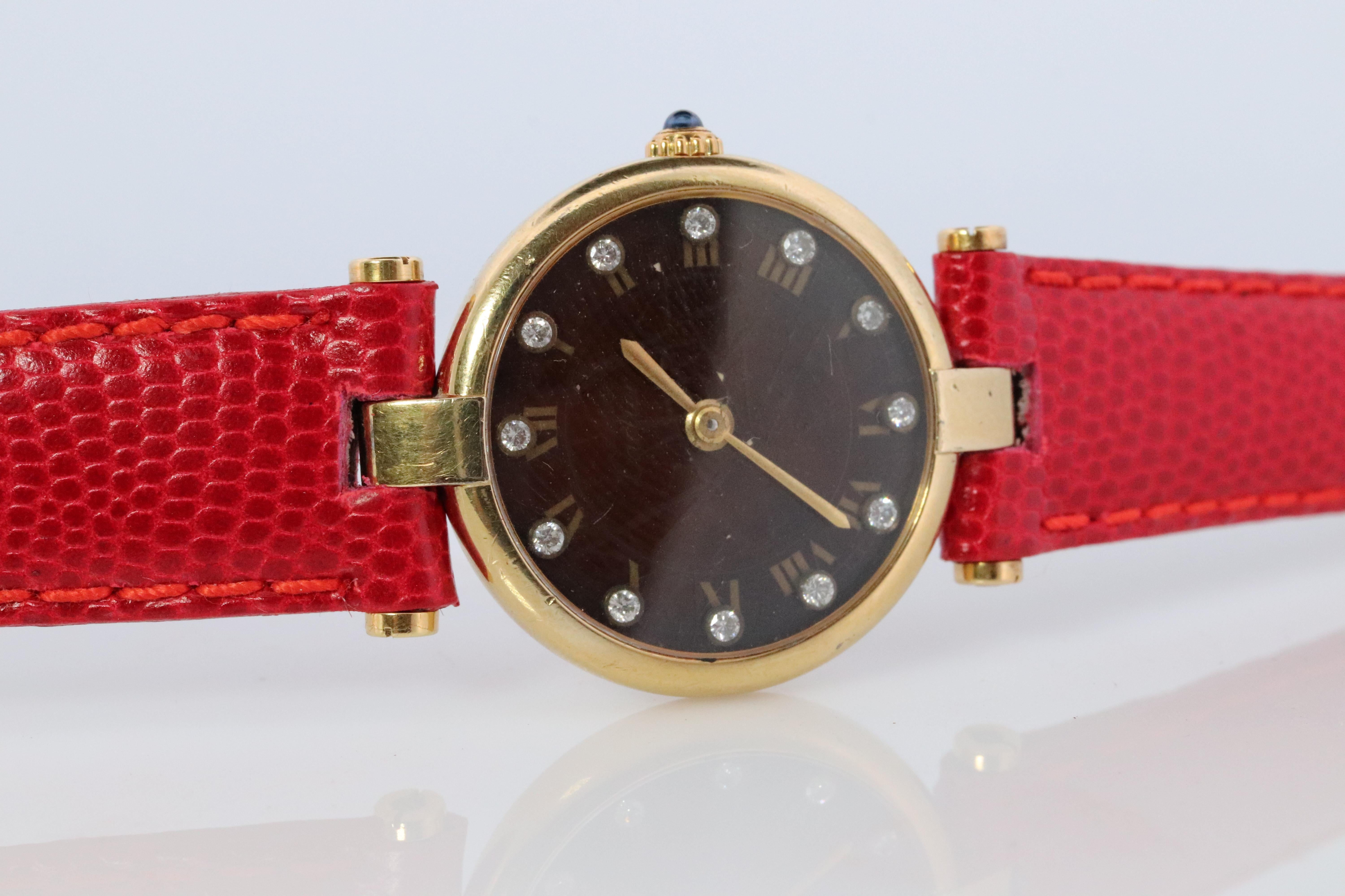 Reloj Cartier Vendome DIAMANTE. Must de Cartier Redondo ARGENT 925 Vermeil Cuarzo en venta 1