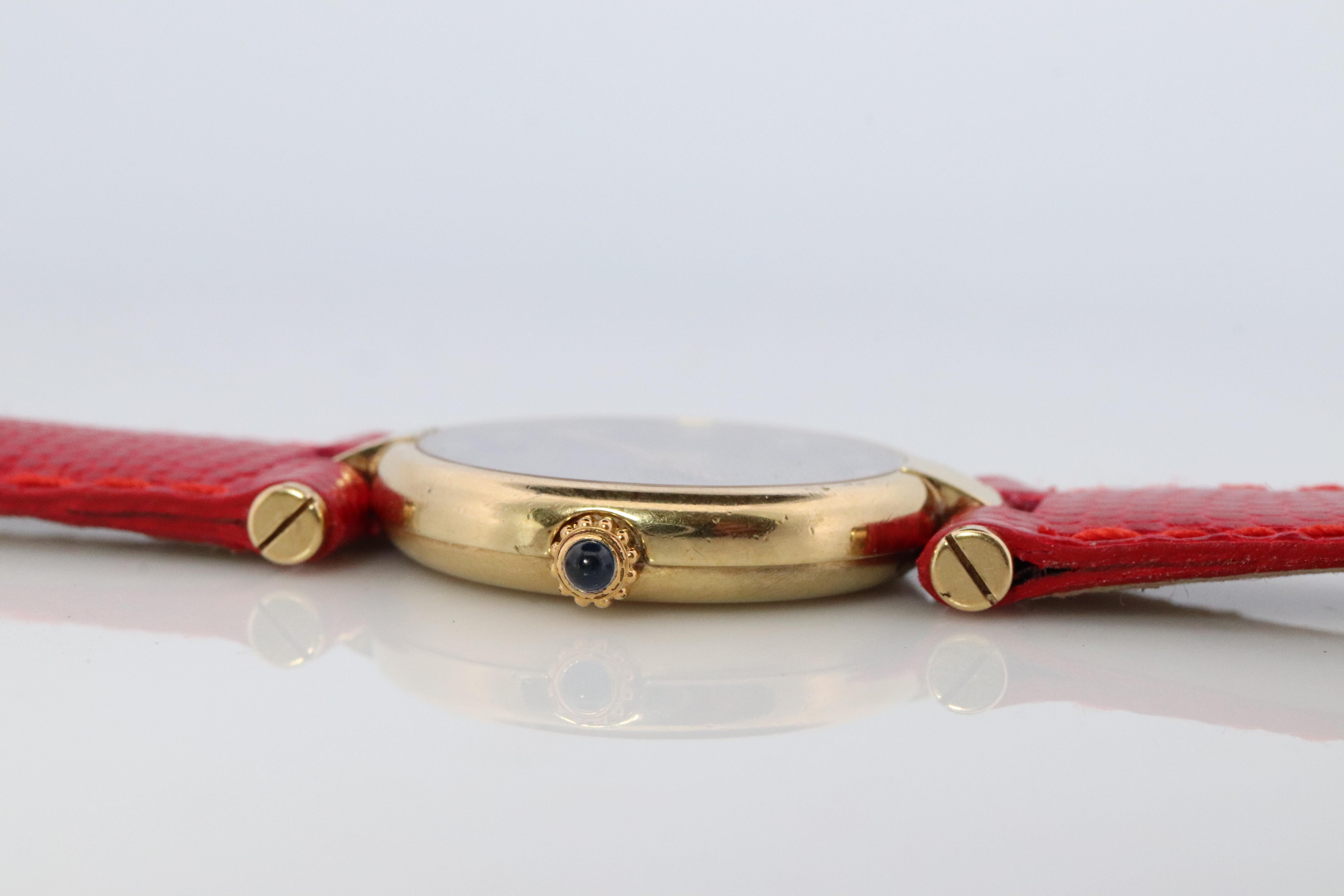 Reloj Cartier Vendome DIAMANTE. Must de Cartier Redondo ARGENT 925 Vermeil Cuarzo en venta 2