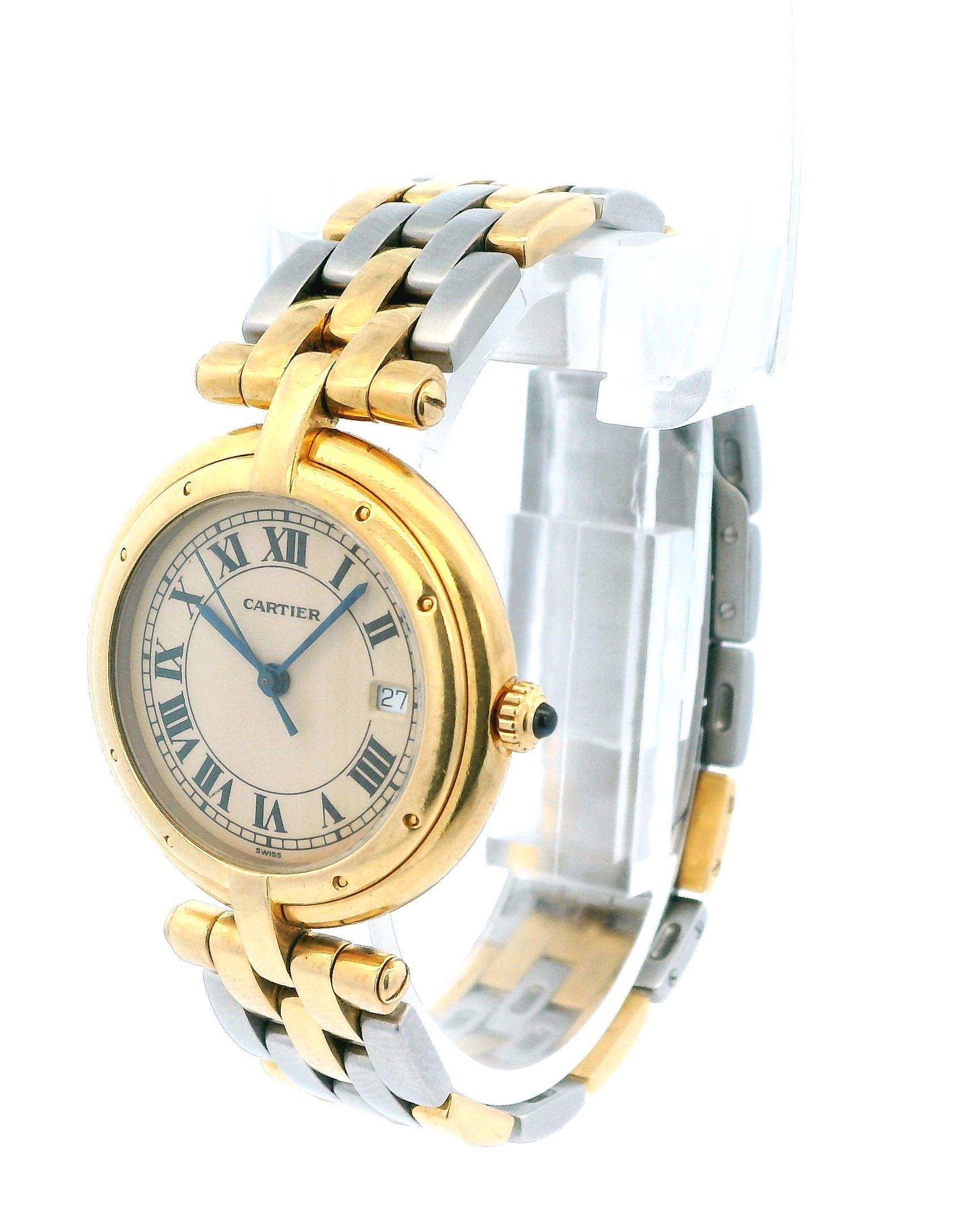 Cartier Vendome Large 8839647 Or jaune 18K  Montre-bracelet bicolore Excellent état - En vente à Great Neck Plaza, NY