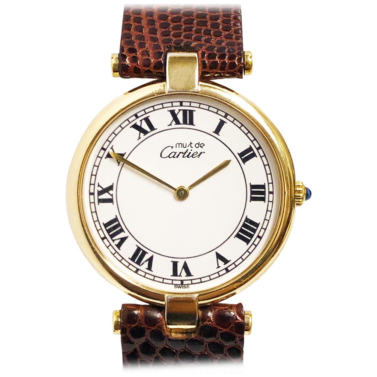 Cartier Vendome Large Must De Cartier Vermeil Quartz Wristwatch