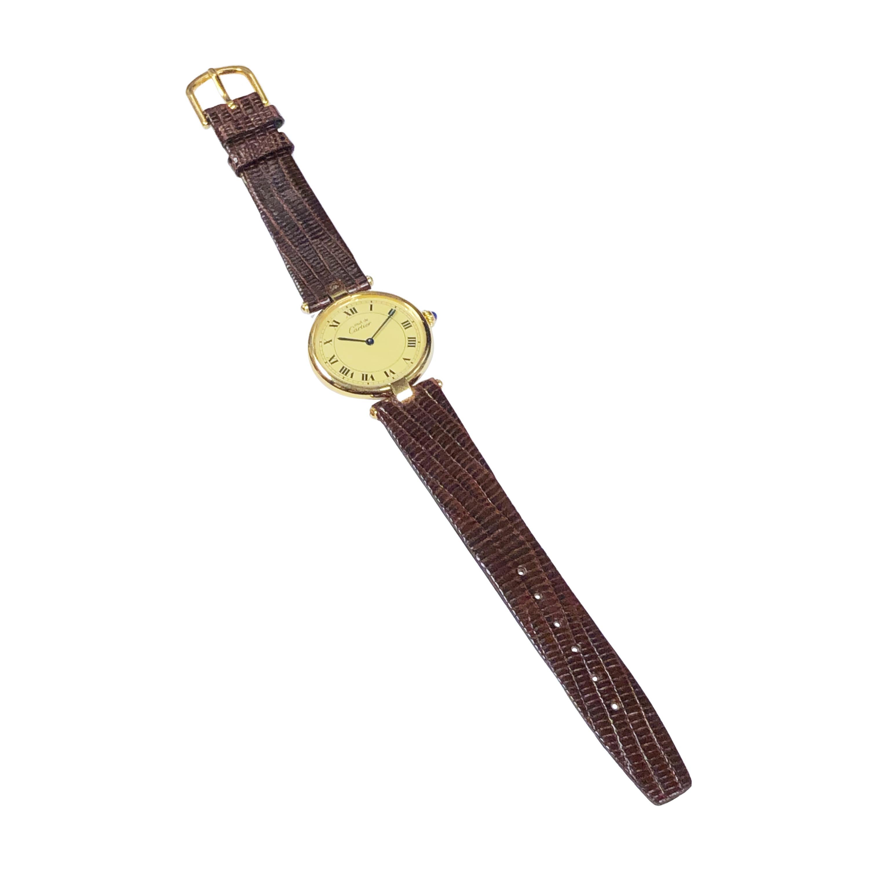 Cartier Vendome Große Quarz Must de Cartier Quarz-Armbanduhr für Damen oder Herren