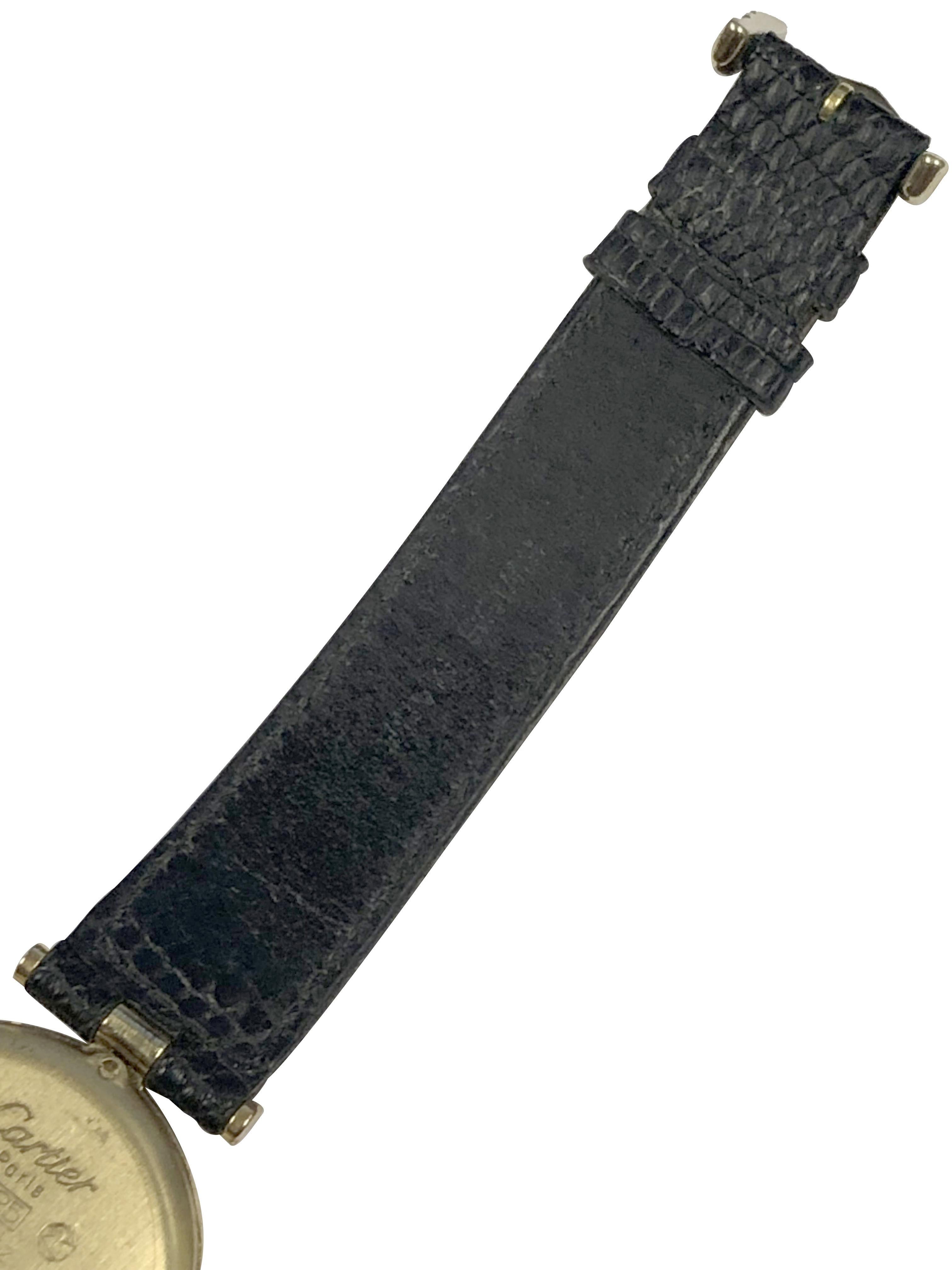 Cartier Vendome Large Vermeil Must de Cartier Quartz Wristwatch For Sale 1