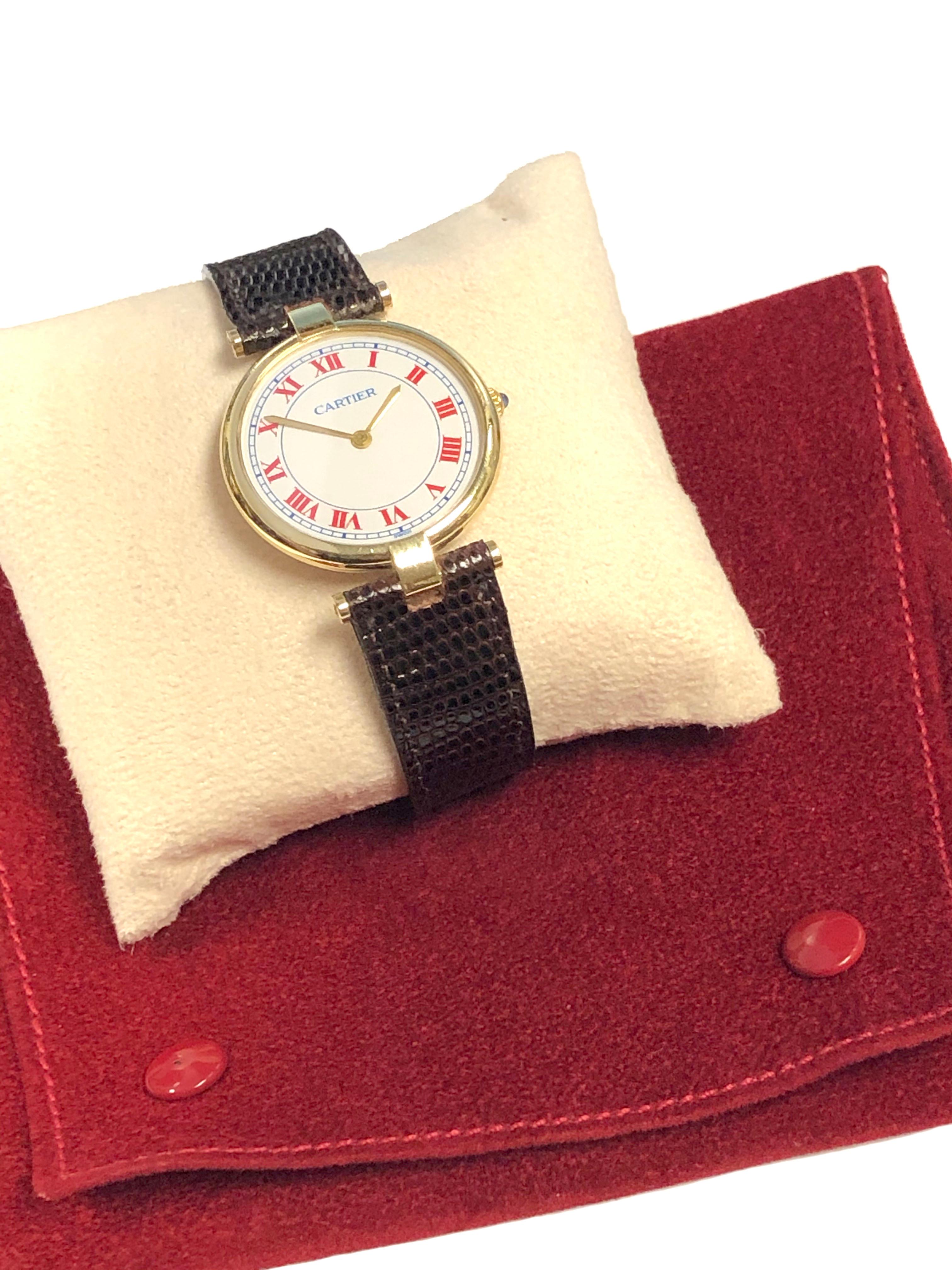 Cartier Vendome Large Vermeil Quartz Wristwatch 1