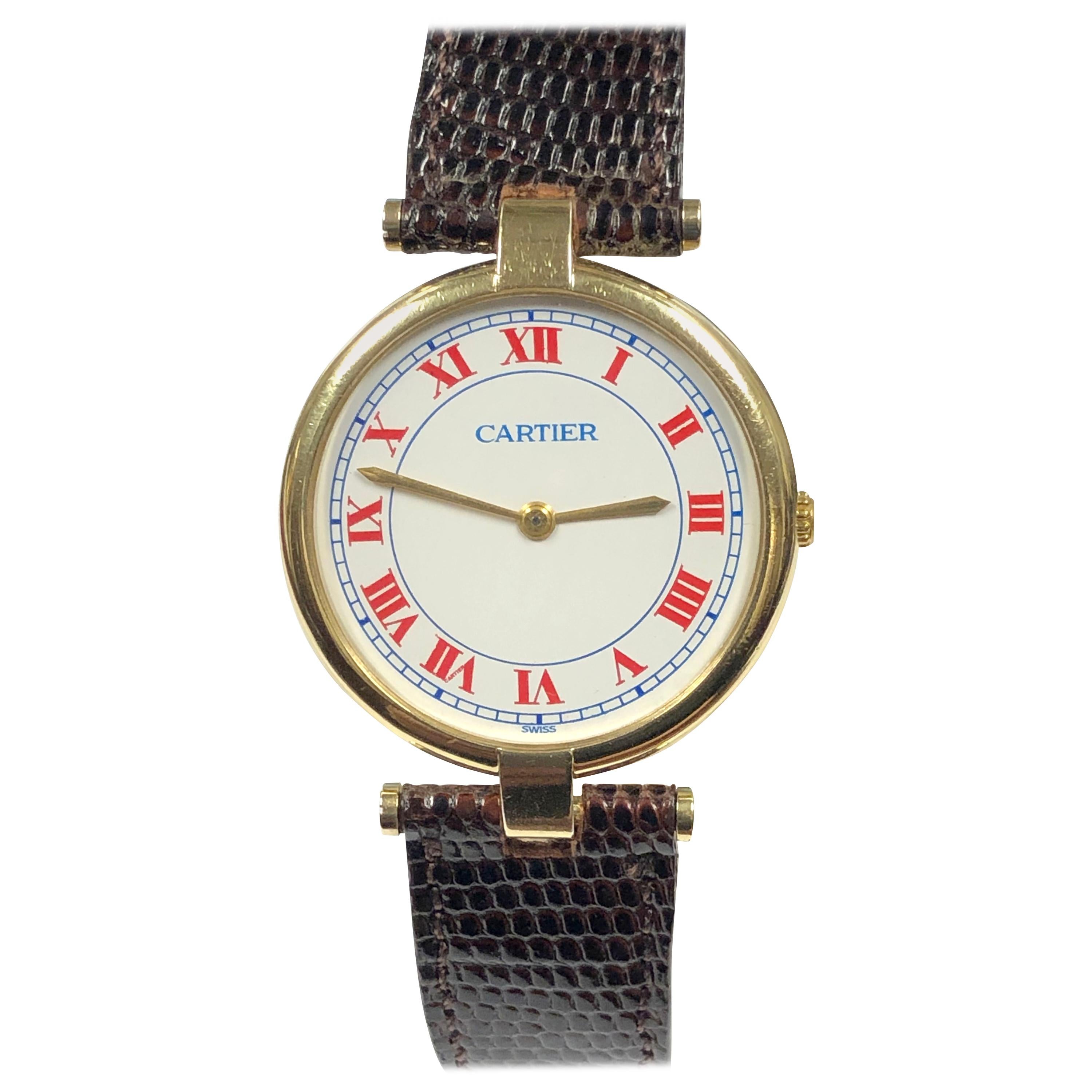 Cartier Vendome Large Vermeil Quartz Wristwatch