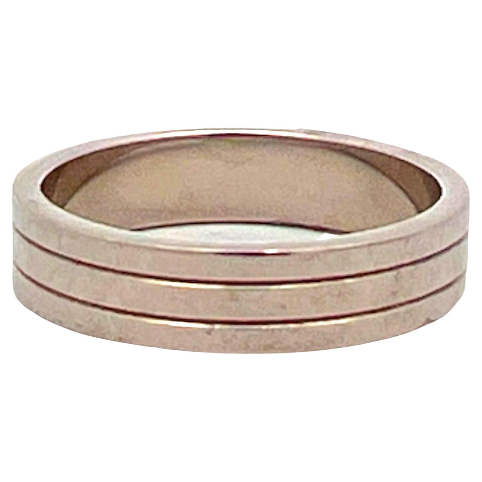 Cartier Vendome Louis 18 Karat White Gold Wedding Band Ring