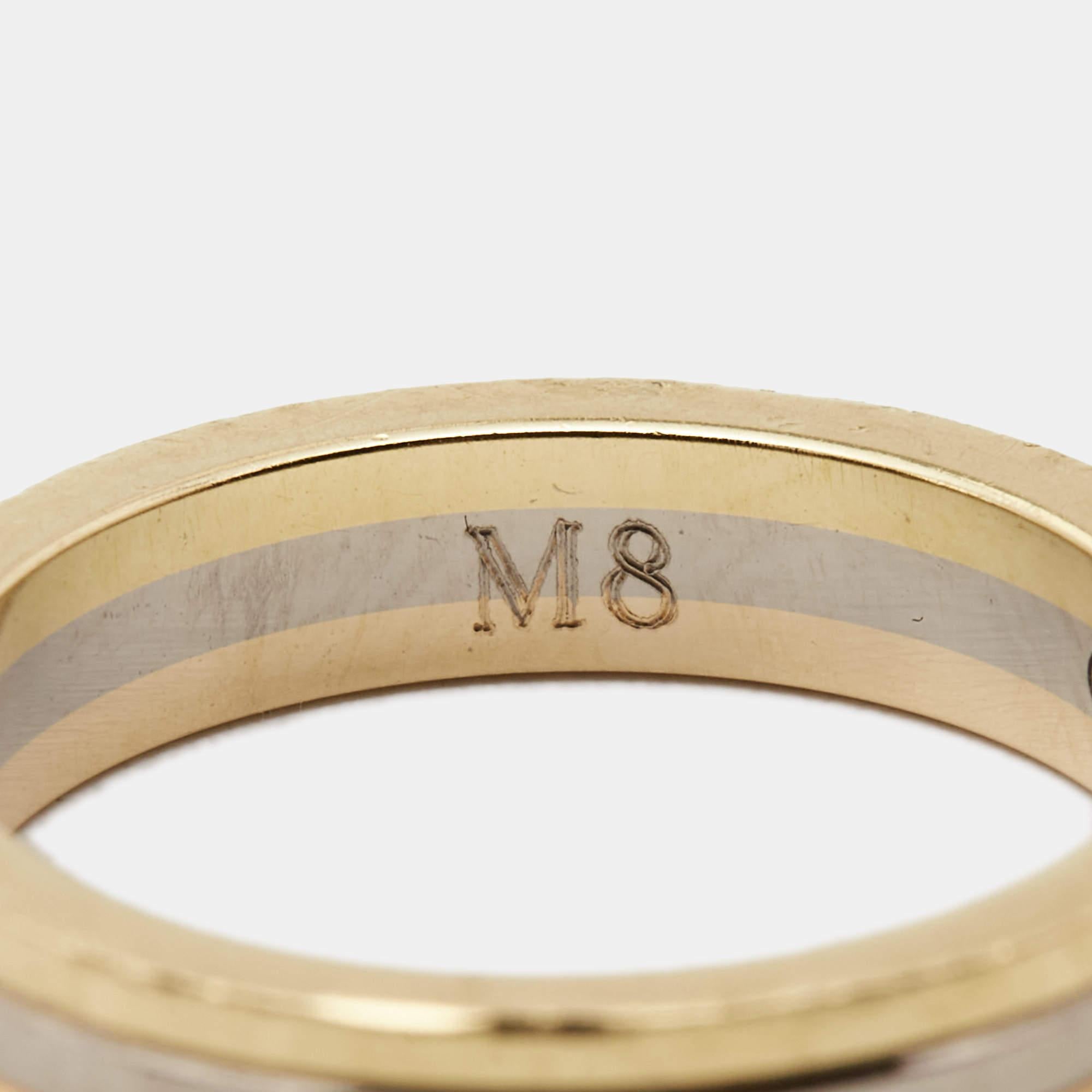 Cartier Vendome Louis 18k Three Tone Gold Wedding Band Ring Size 48 4