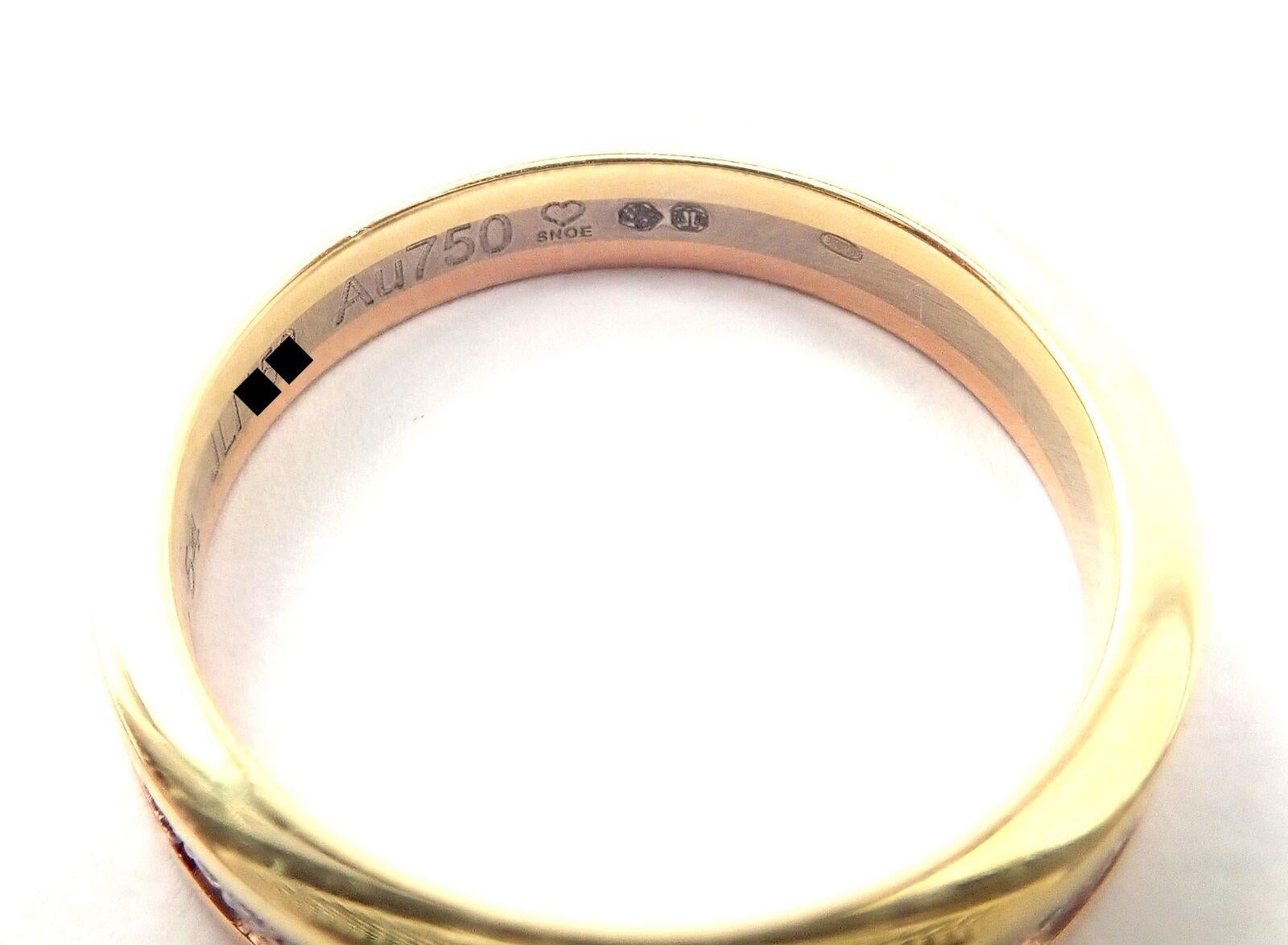 Women's or Men's Cartier Vendôme Louis Cartier Diamond Tri-Color Band Ring