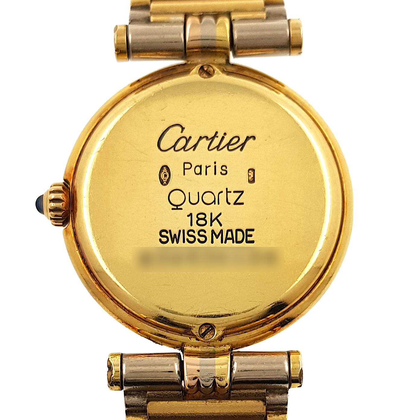 Cartier Vendome Louis Cartier Trinity Date Three 18k Golds with 3 Gold Strap For Sale 2