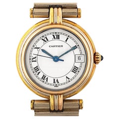 Cartier Vendome Louis Cartier Trinity Date Three 18k Golds with 3 Gold Strap