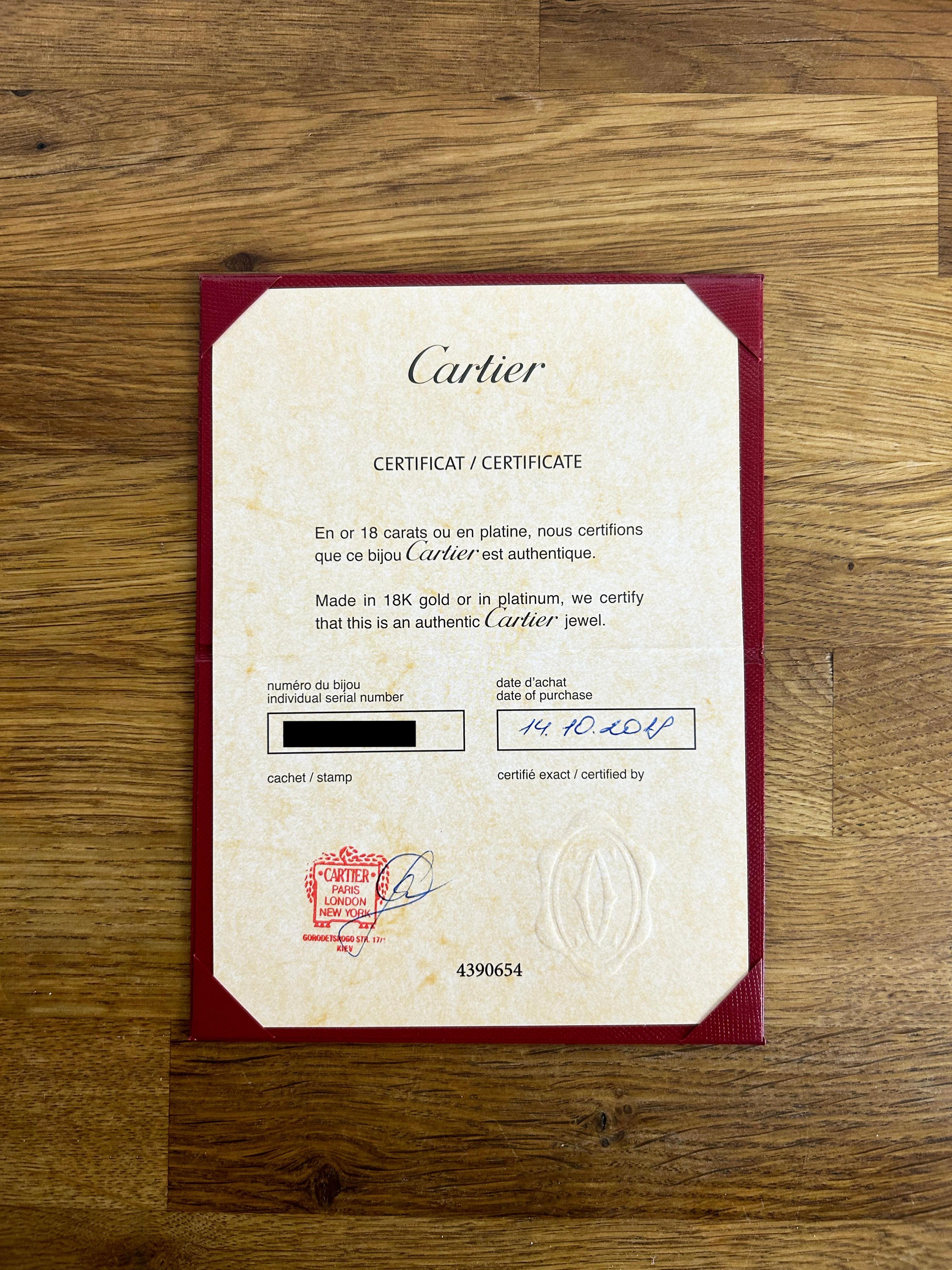 Alianza Cartier Vendome Louis Cartier Talla J (50) Corte brillante en venta