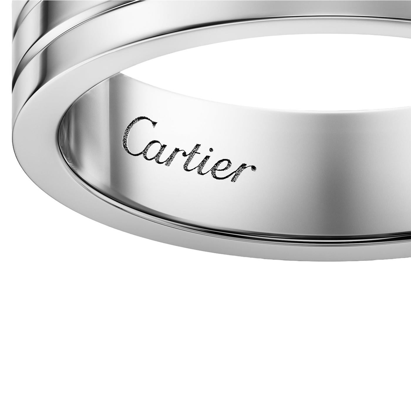 Women's Cartier Vendome Louis Trinity Wedding Band White Gold Size 62 Ring For Sale