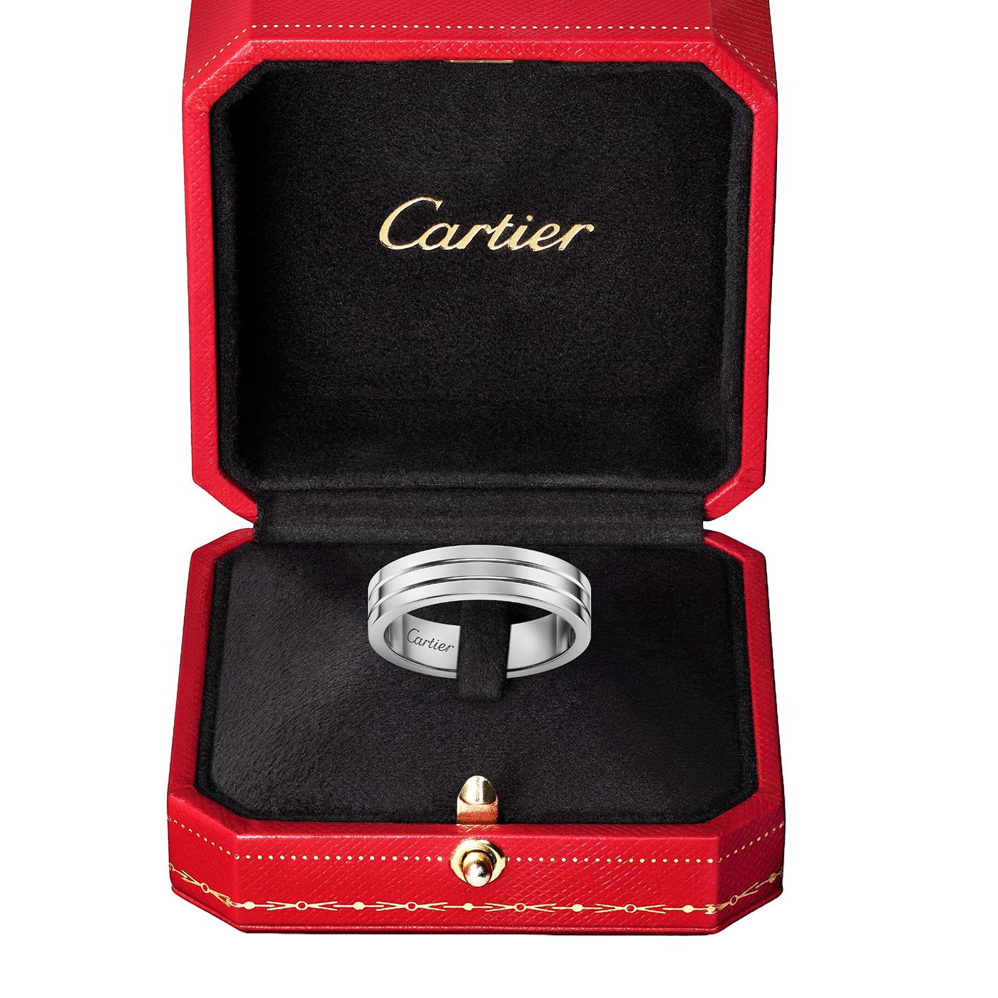 Cartier Vendome Louis Trinity Wedding Band White Gold Size 62 Ring For Sale 1