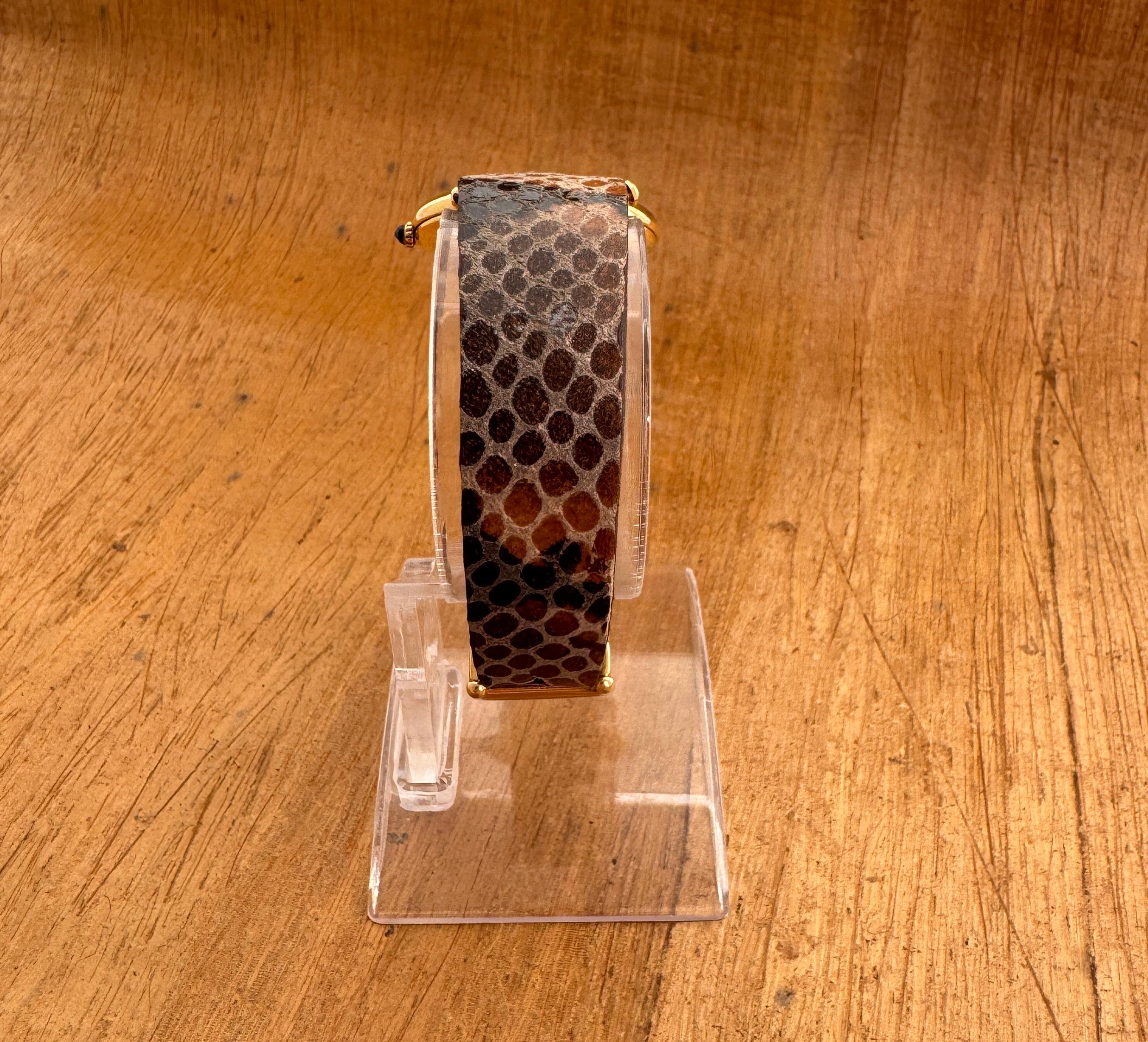 Cartier Vendome Must de CARTIER Vendôme Vermeil Unique Roman Brown Spider Dial W For Sale 7