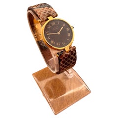 Cartier Vendome Must de CARTIER Vendôme Vermeil Unique Roman Brown Spider Dial W