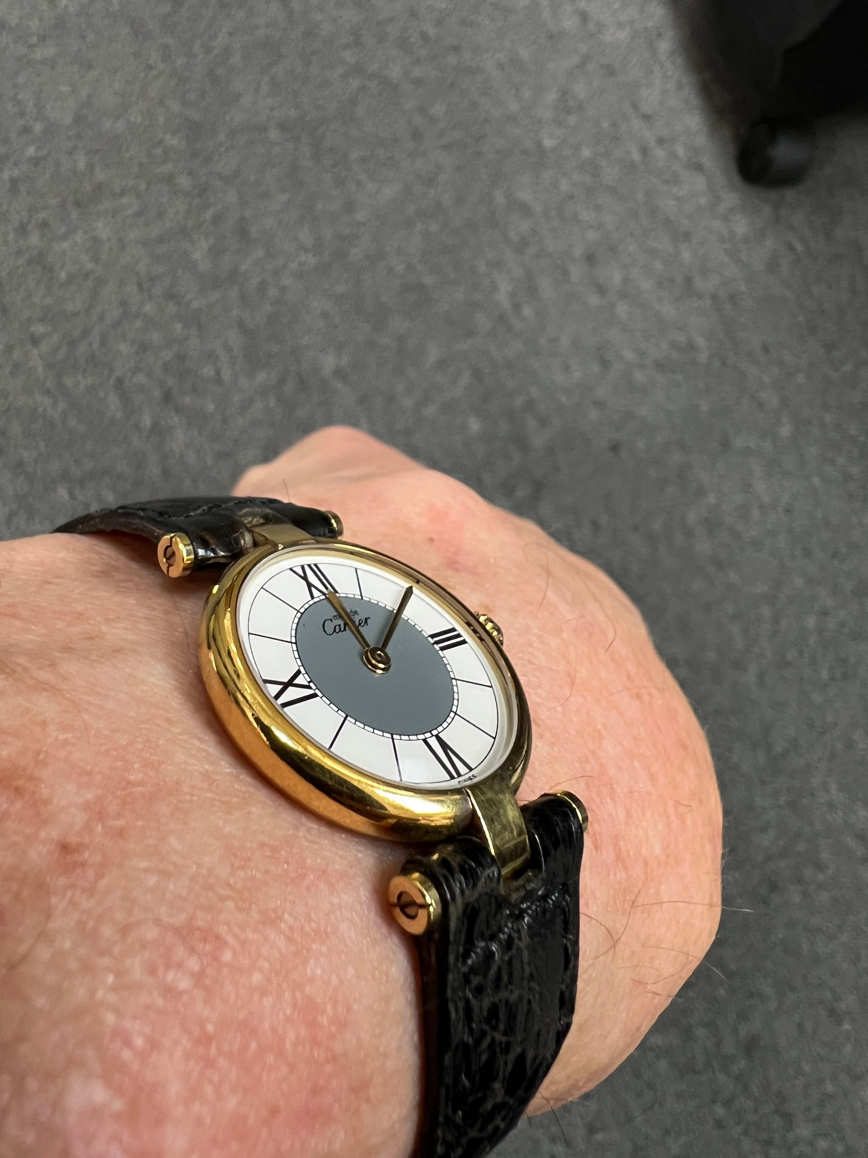 Contemporary Cartier Vendome Must De Cartier Vermeil Wristwatch