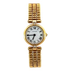 Cartier: 18 Karat Gelbgold Uhr mit Vendome-Quarz und Diamanten