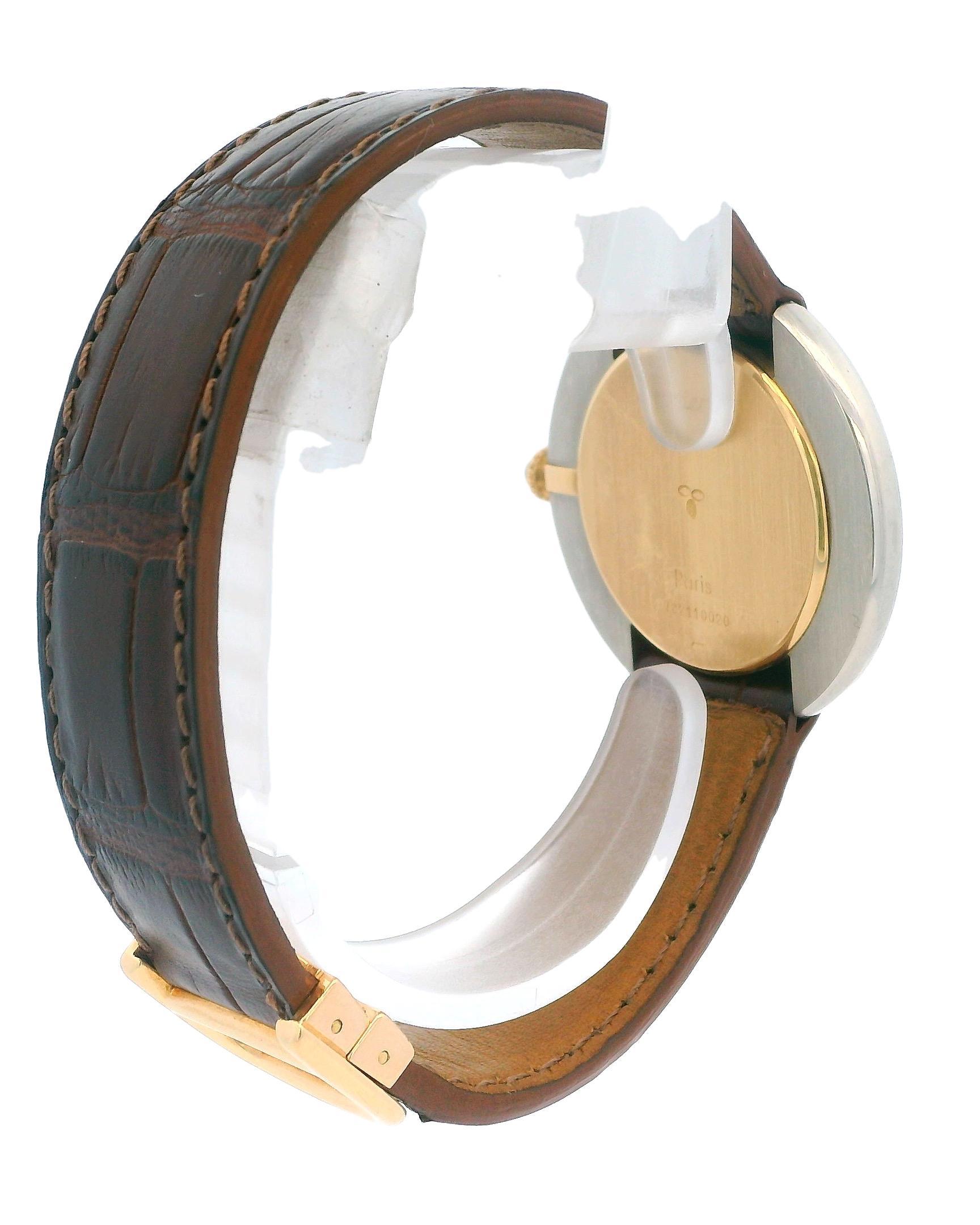 Cartier Vendome Rondo 18k White & Yellow Gold Paris Dial Watch For Sale 1