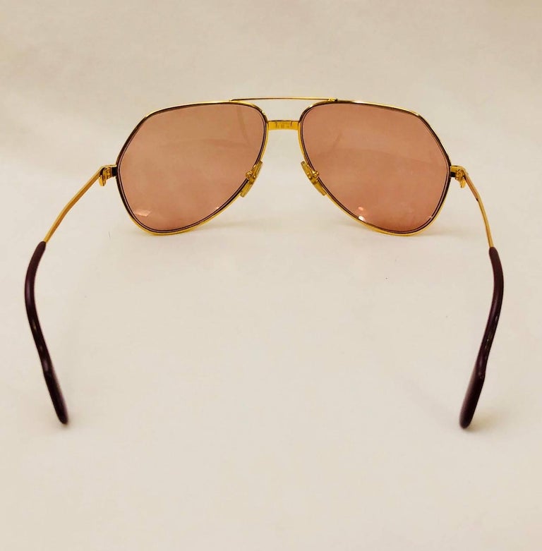 Cartier Vendome Santos Vintage Satin Sunglasses 62 14 For Sale at