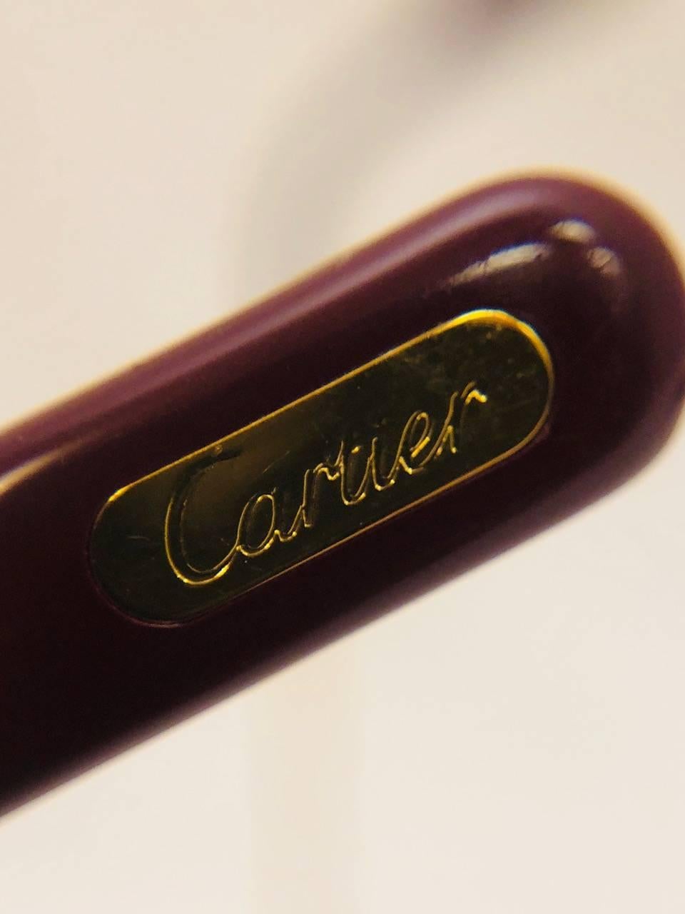 Lunettes de soleil vintage en satin Vendome Santos de Cartier, 62 14 Unisexe en vente
