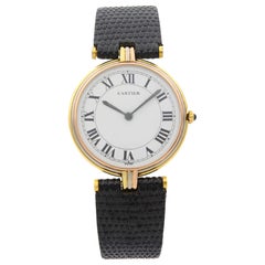 Cartier Vendome Trinity 18 Karat Gold White Roman Dial Quartz Unisex Watch 8100
