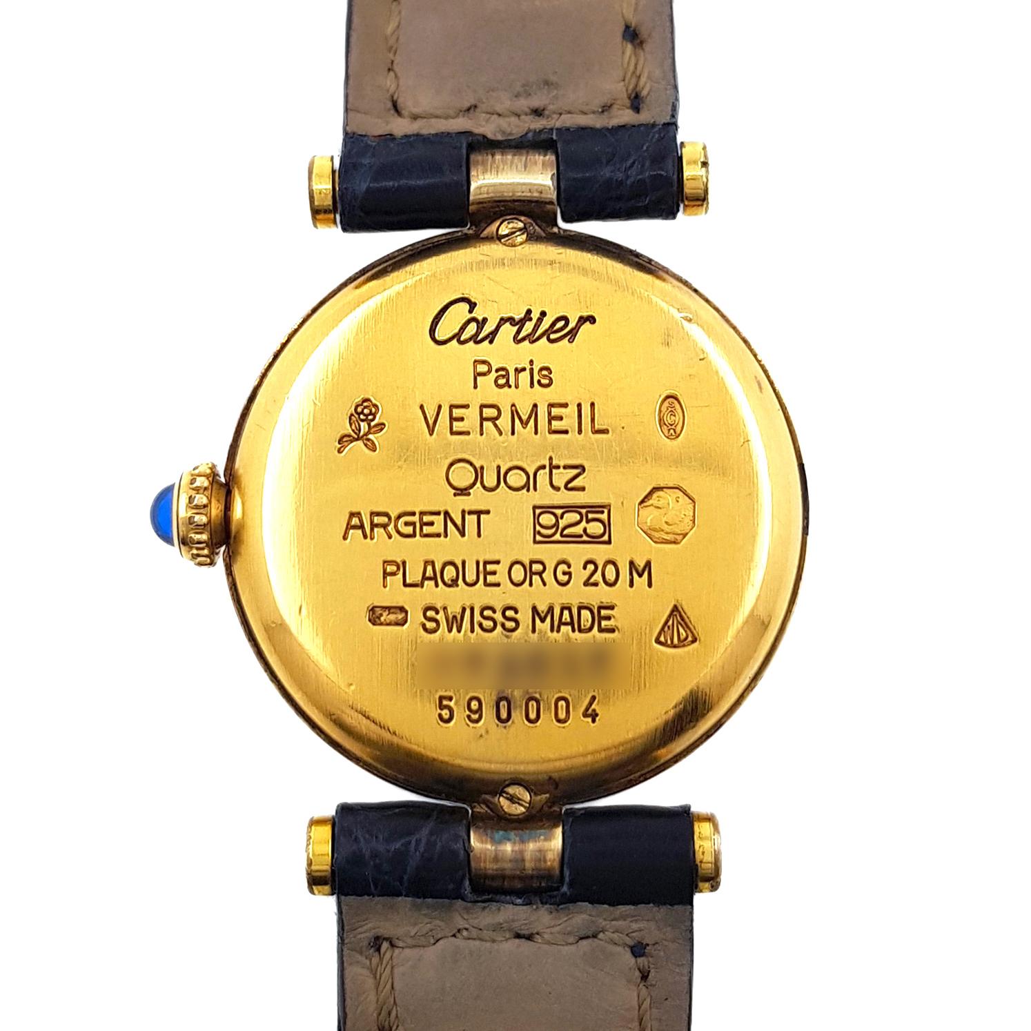 Cartier Vendome Trinity Must de Cartier VLC 1980 Railroad and 3 Ors Gold Pattern 6