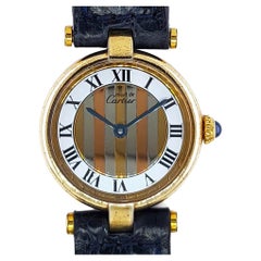 Cartier Vendome Trinity Must de Cartier VLC 1980 Railroad and 3 Ors Gold Pattern