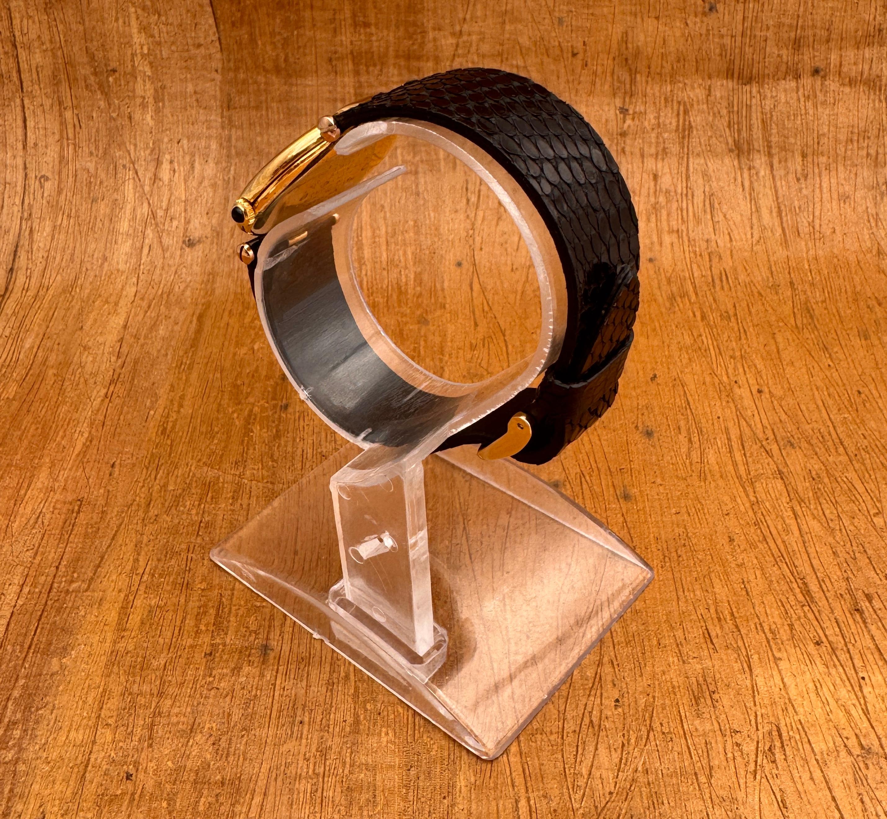 Cartier Vendome Vermeil 925 Roman Black Dial 30mm Watch For Sale 4