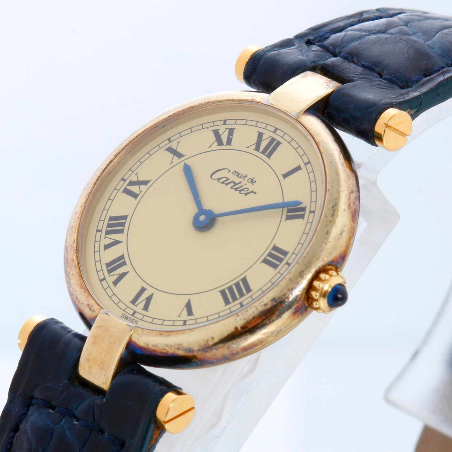Cartier Vendome Vermeil Ladies Watch In Excellent Condition In Dallas, TX