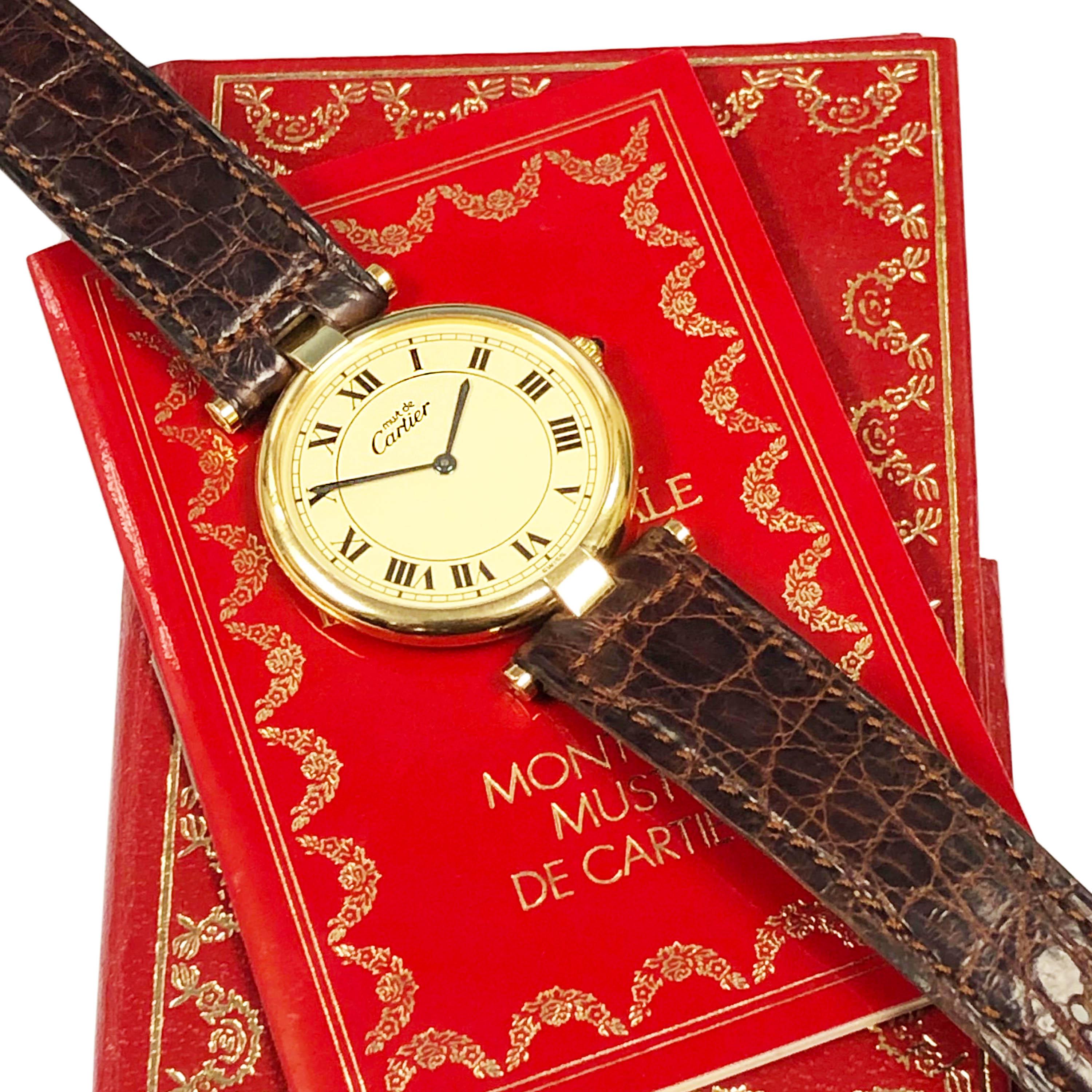 Cartier Vendome Vermeil Large Quartz Wristwatch 1