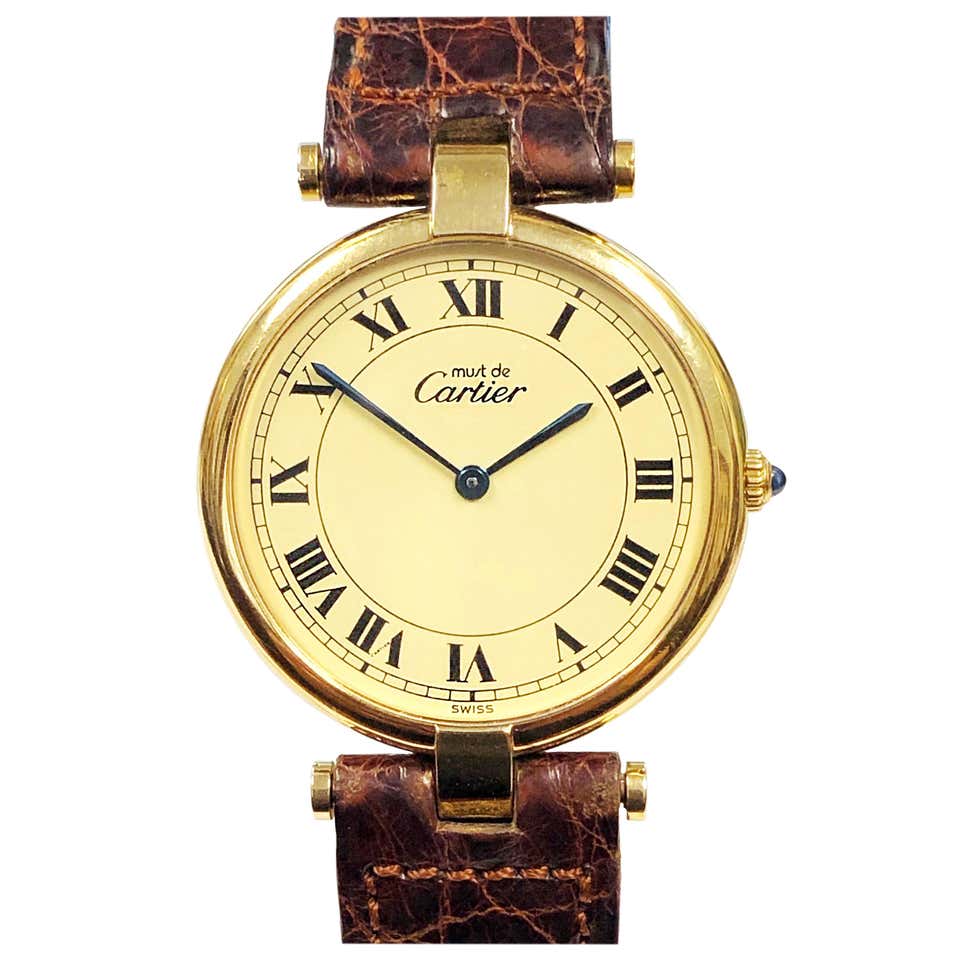 Cartier Vendome Vermeil Large Quartz Wristwatch at 1stDibs