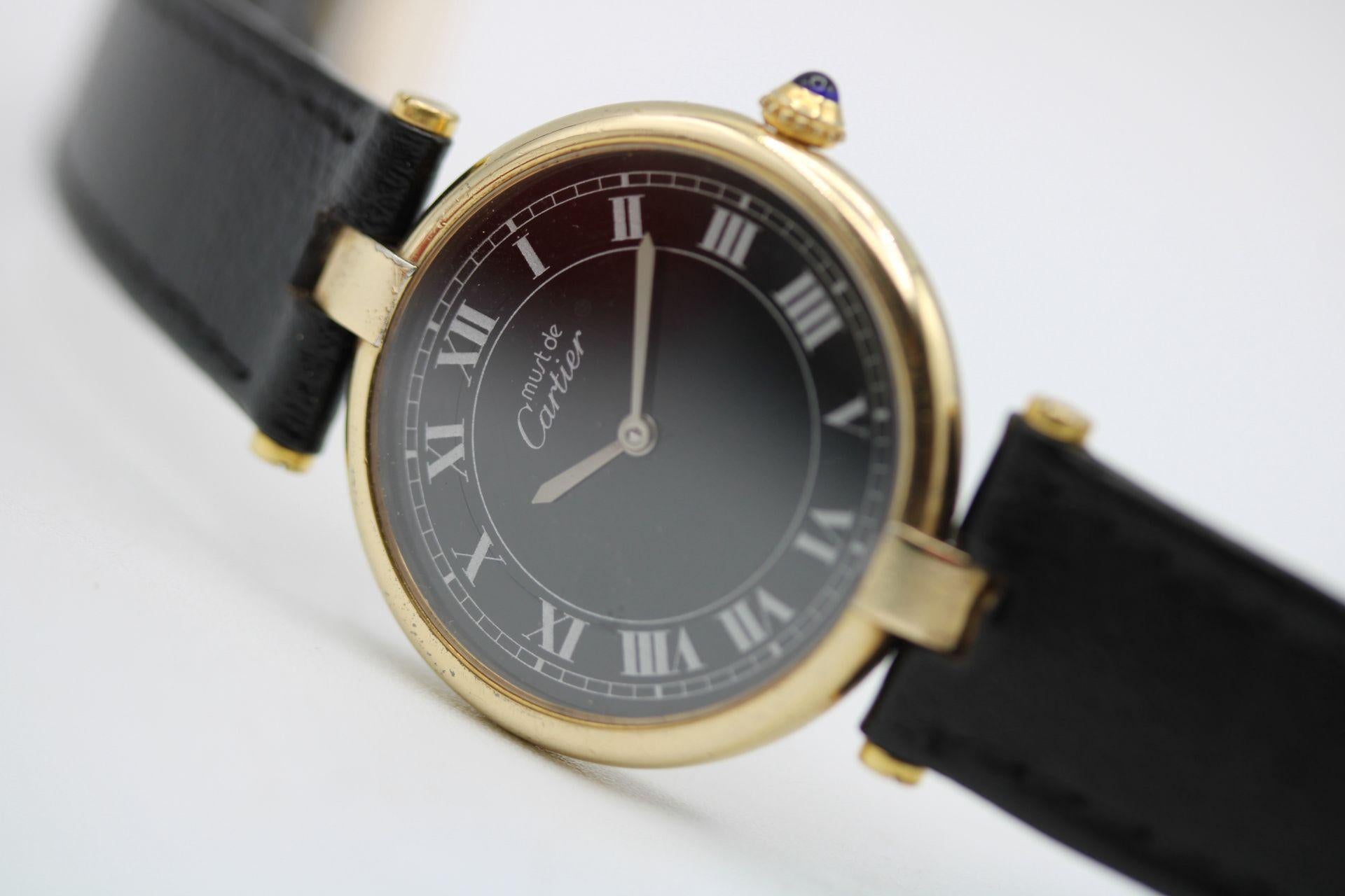 Cartier Vendome Vermeil Must 590003 – Vintage Luxury Timepiece For Sale 10