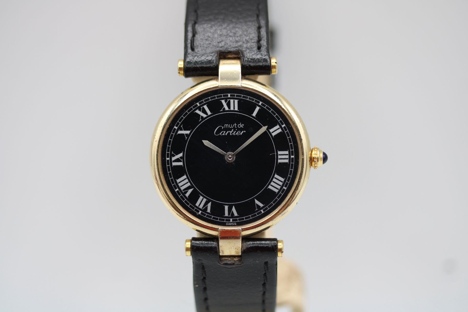 Women's Cartier Vendome Vermeil Must 590003 – Vintage Luxury Timepiece For Sale