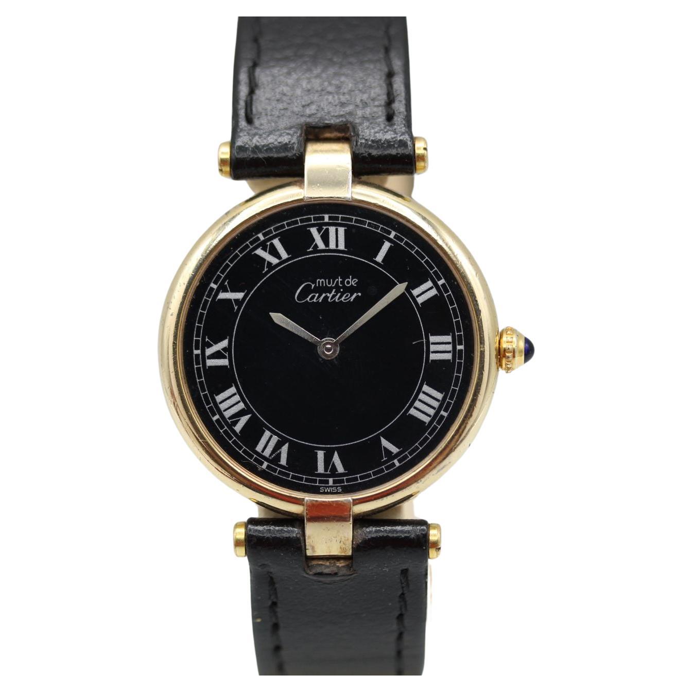 Cartier Vendome Vermeil Must 590003 – Vintage Luxury Timepiece For Sale