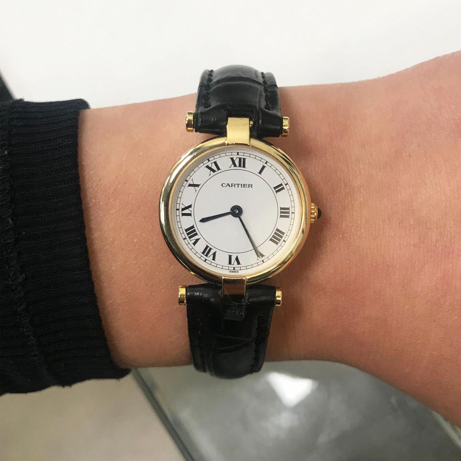 Cartier Vendome White Roman Dial 18 Karat Yellow Gold Quartz Ladies Watch 881002 2