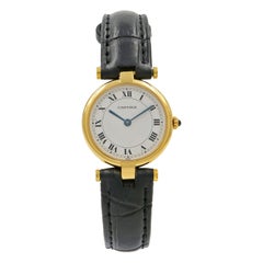Cartier Vendome White Roman Dial 18 Karat Yellow Gold Quartz Ladies Watch 881002