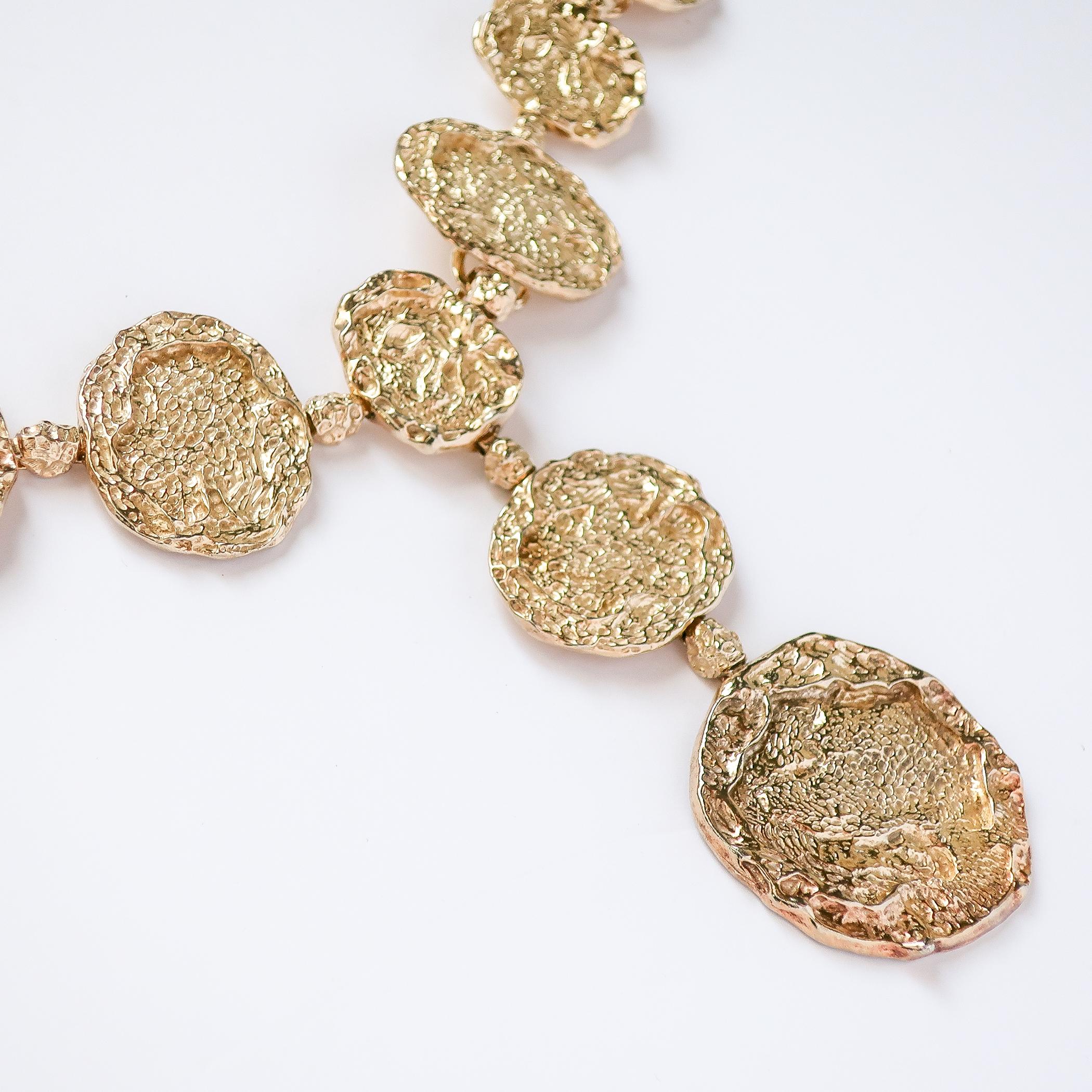 Cartier Vermeil Belt Necklace, Gold on Sterling Silver Jackie O, 1970s Brutalist For Sale 5