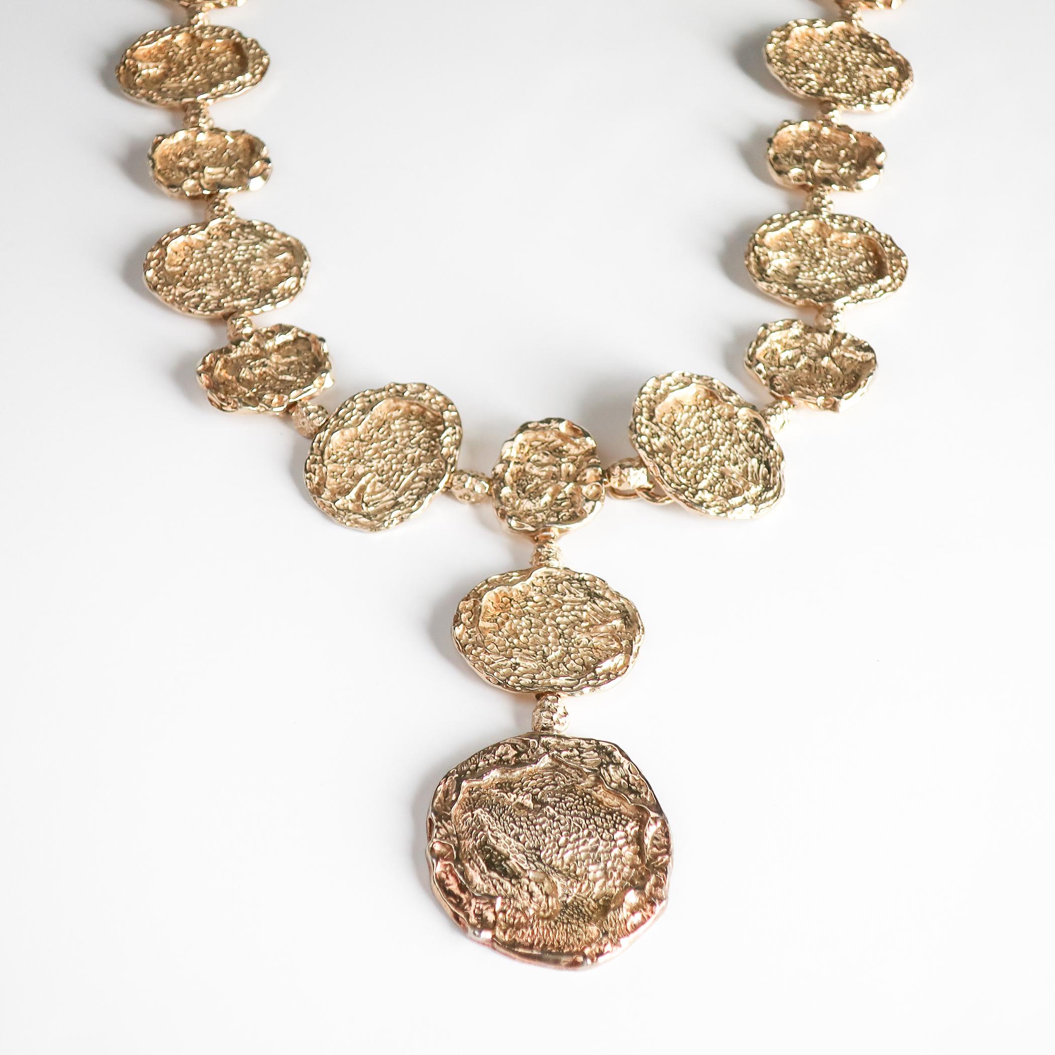 Late 20th Century Cartier Vermeil Belt Necklace, Gold on Sterling Silver Jackie O, 1970s Brutalist For Sale