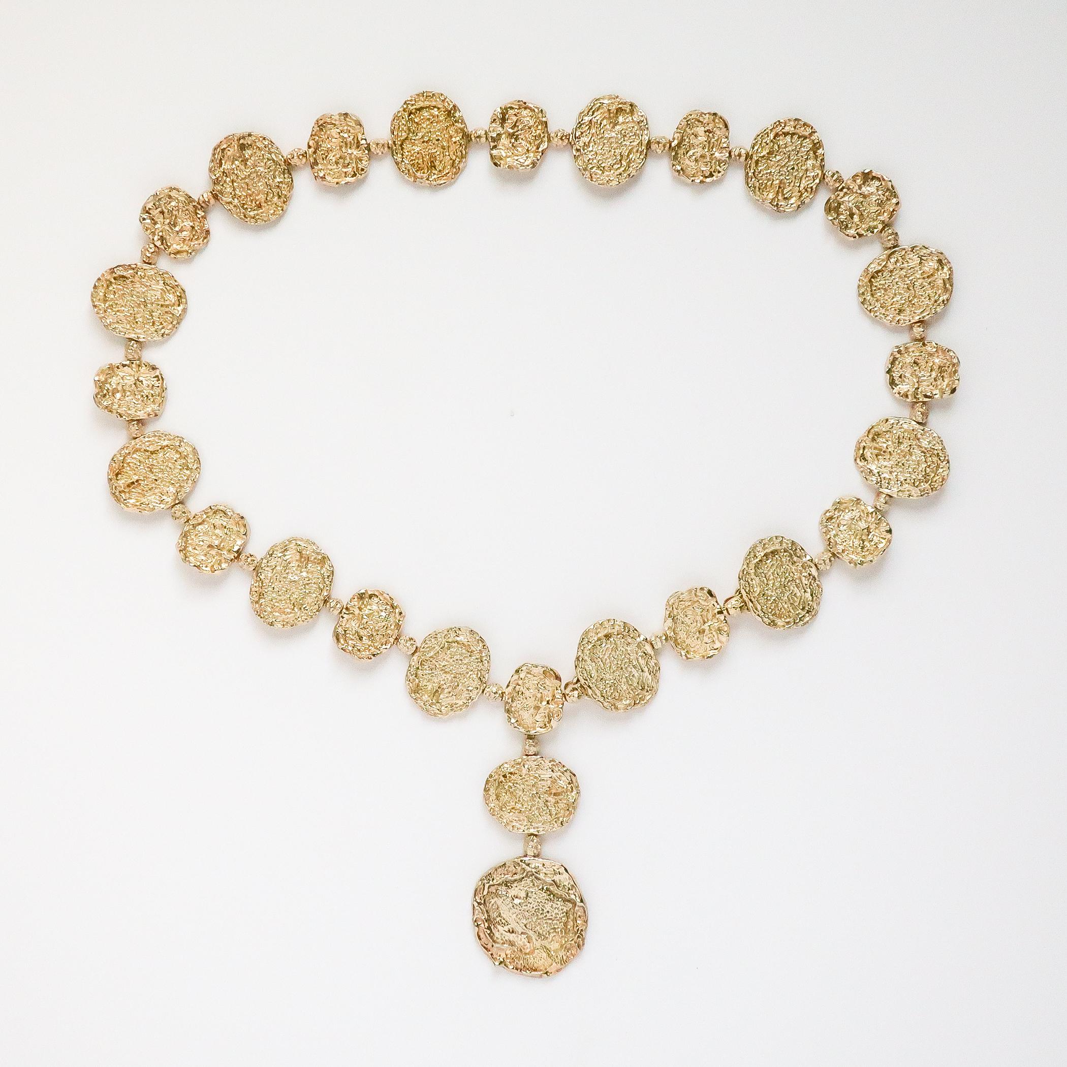 Cartier Vermeil Belt Necklace, Gold on Sterling Silver Jackie O, 1970s Brutalist For Sale 1