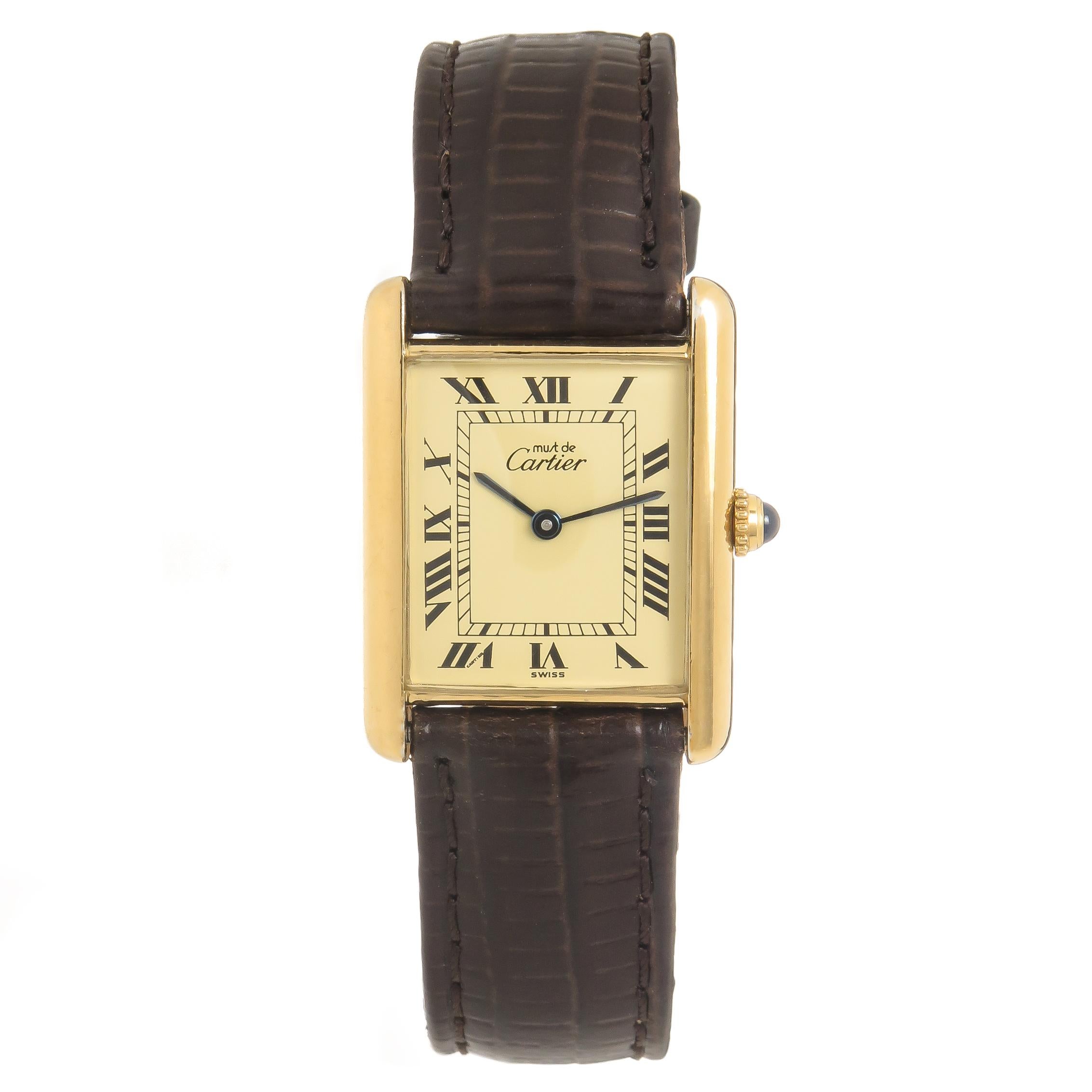 Cartier Vermeil Must de Cartier Tank Quartz Wristwatch