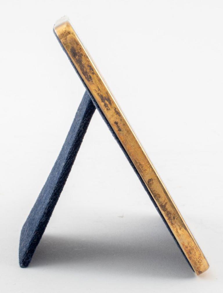 Cartier Vermeil Sterling Blue Guilloche Frame In Good Condition In Astoria, NY