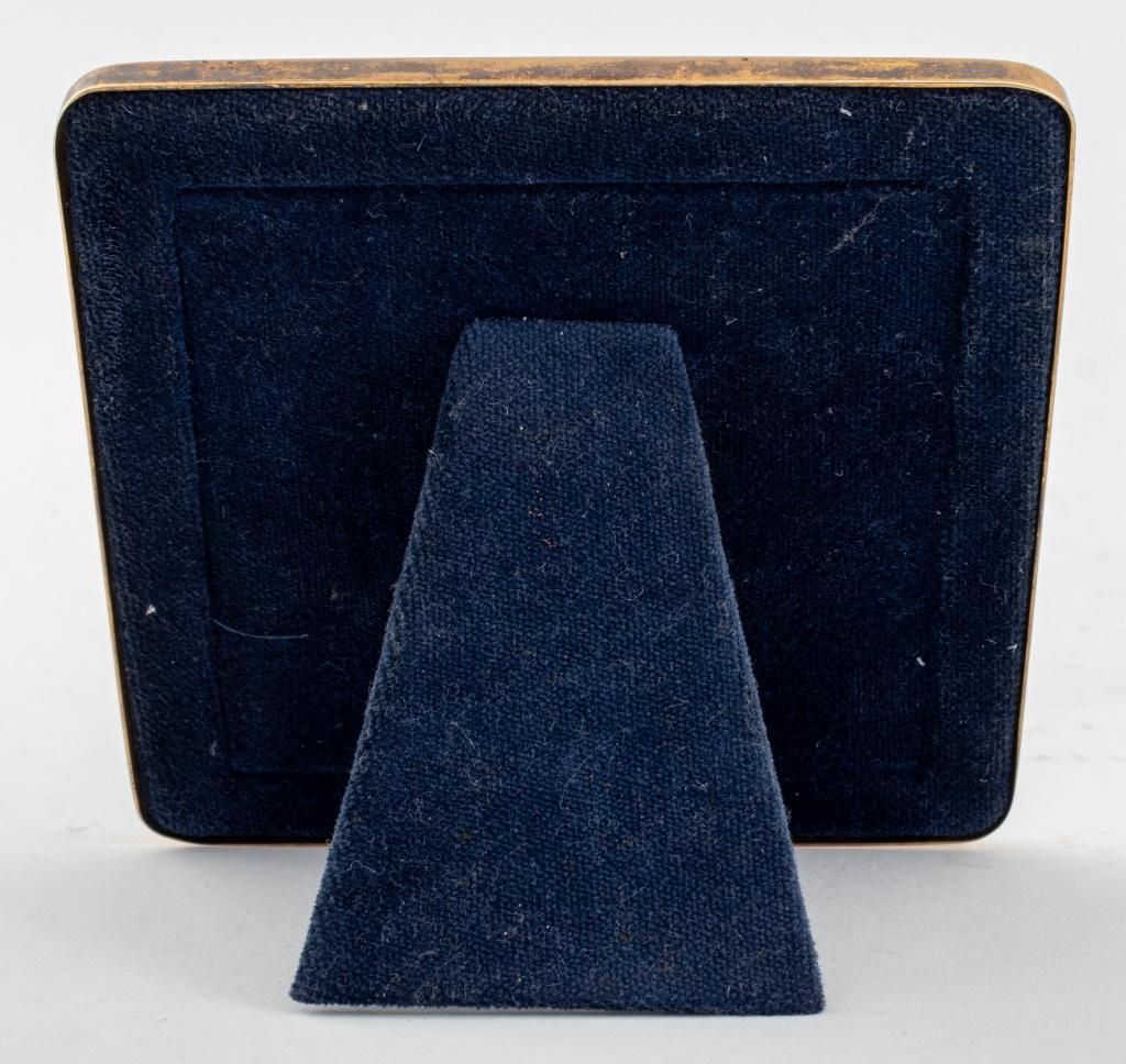 20th Century Cartier Vermeil Sterling Blue Guilloche Frame