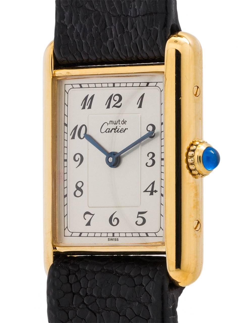 Cartier Vermeil Tank Louis quartz wristwatch, circa 1990s In Excellent Condition In West Hollywood, CA
