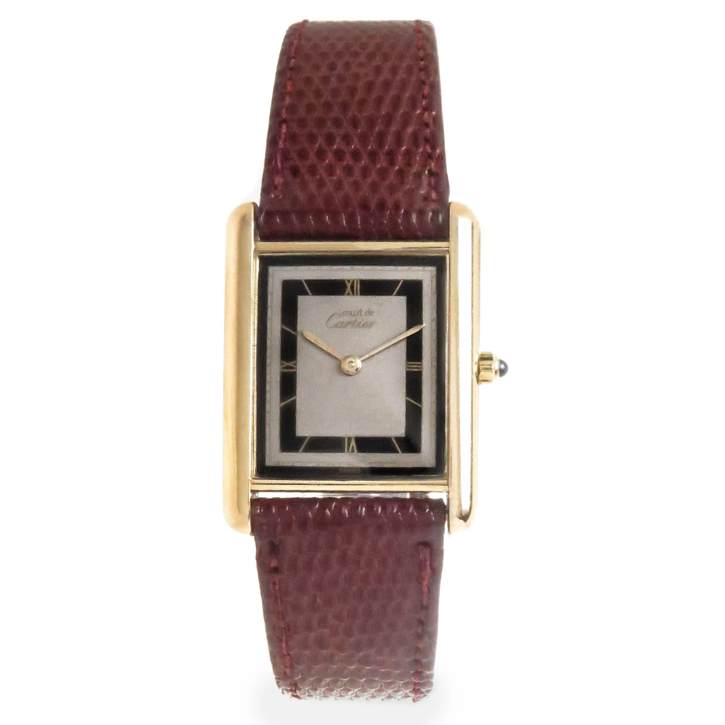 Cartier Vermeil Tank Quartz Wristwatch
