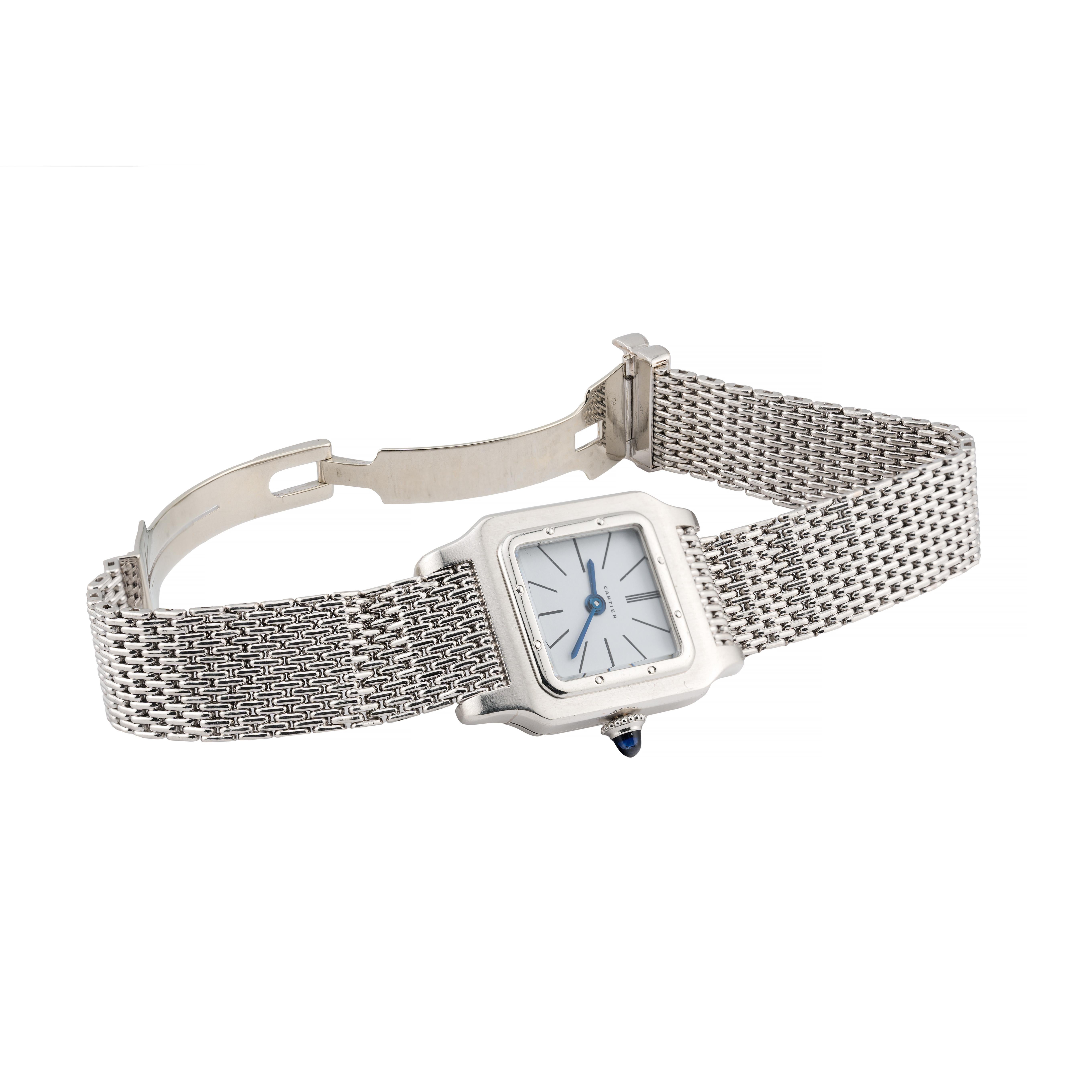 Aston Estate Jewelry Presents:

An exquisite and rare Cartier heavy Santos wristwatch from 1925. Crafted in Switzerland, this timepiece embodies the elegance of the early 20th century. The square watch features a slender 25mm face, highlighting a