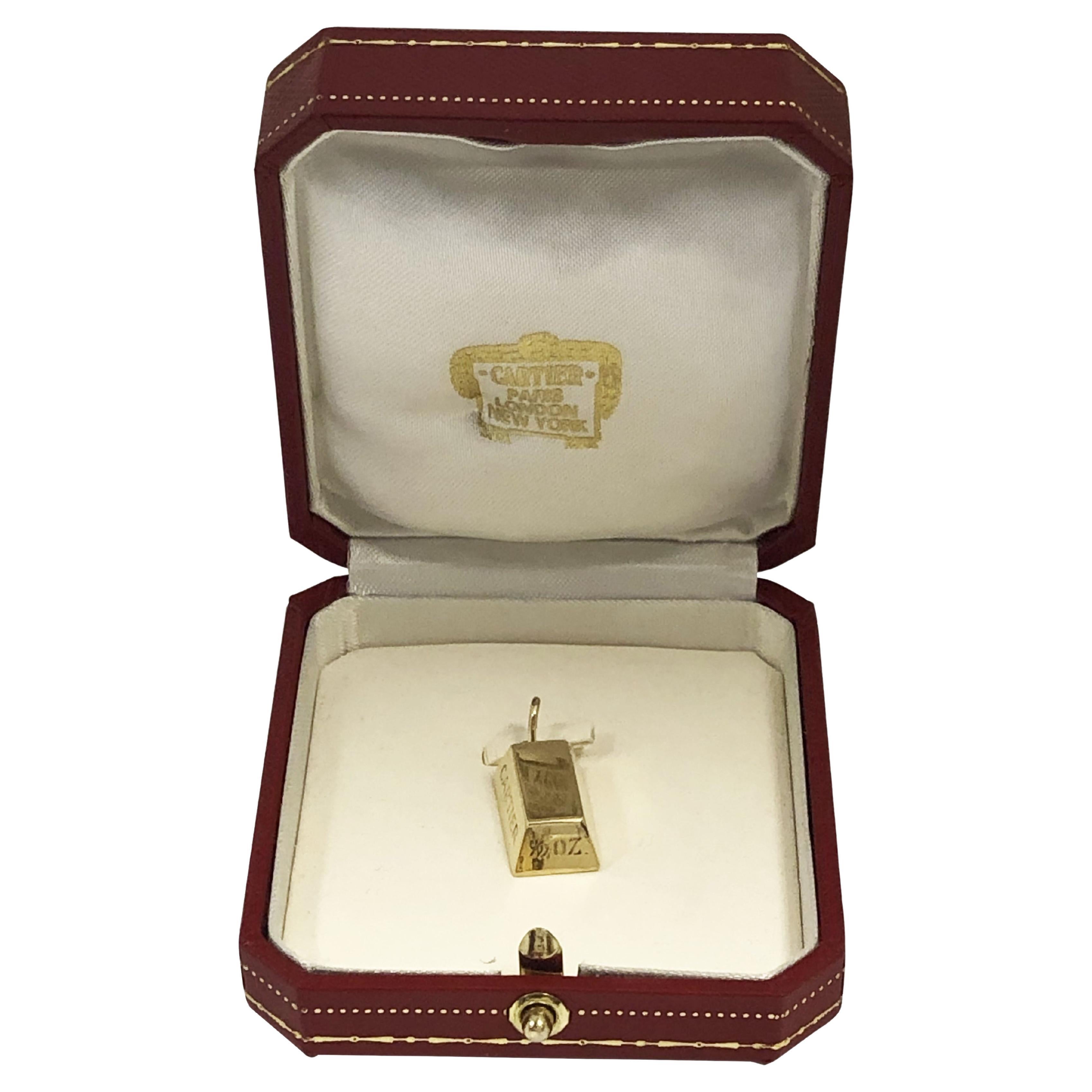 Cartier Vintage 1/2 Unze Gold-Barren-Anhänger