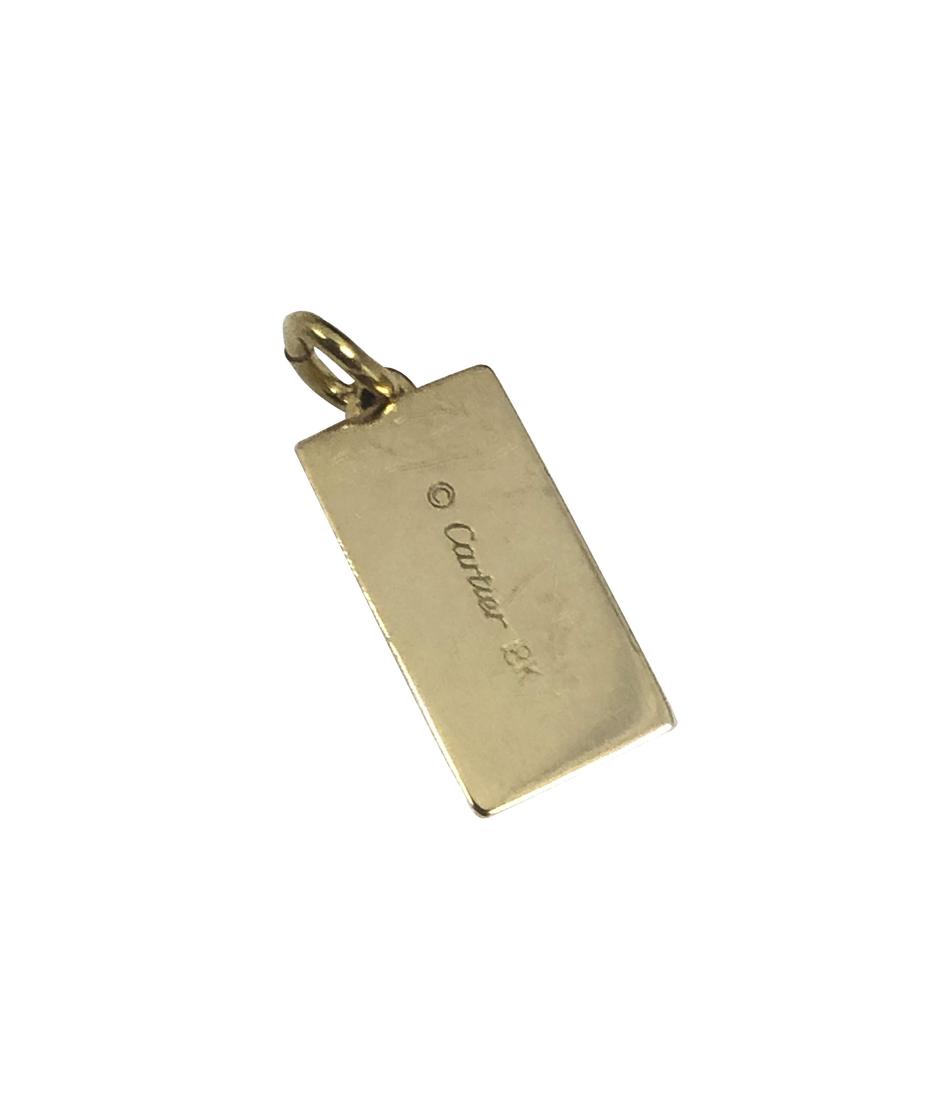 Cartier Vintage 1/4 Oz. Gold Ingot Charm In Excellent Condition For Sale In Chicago, IL